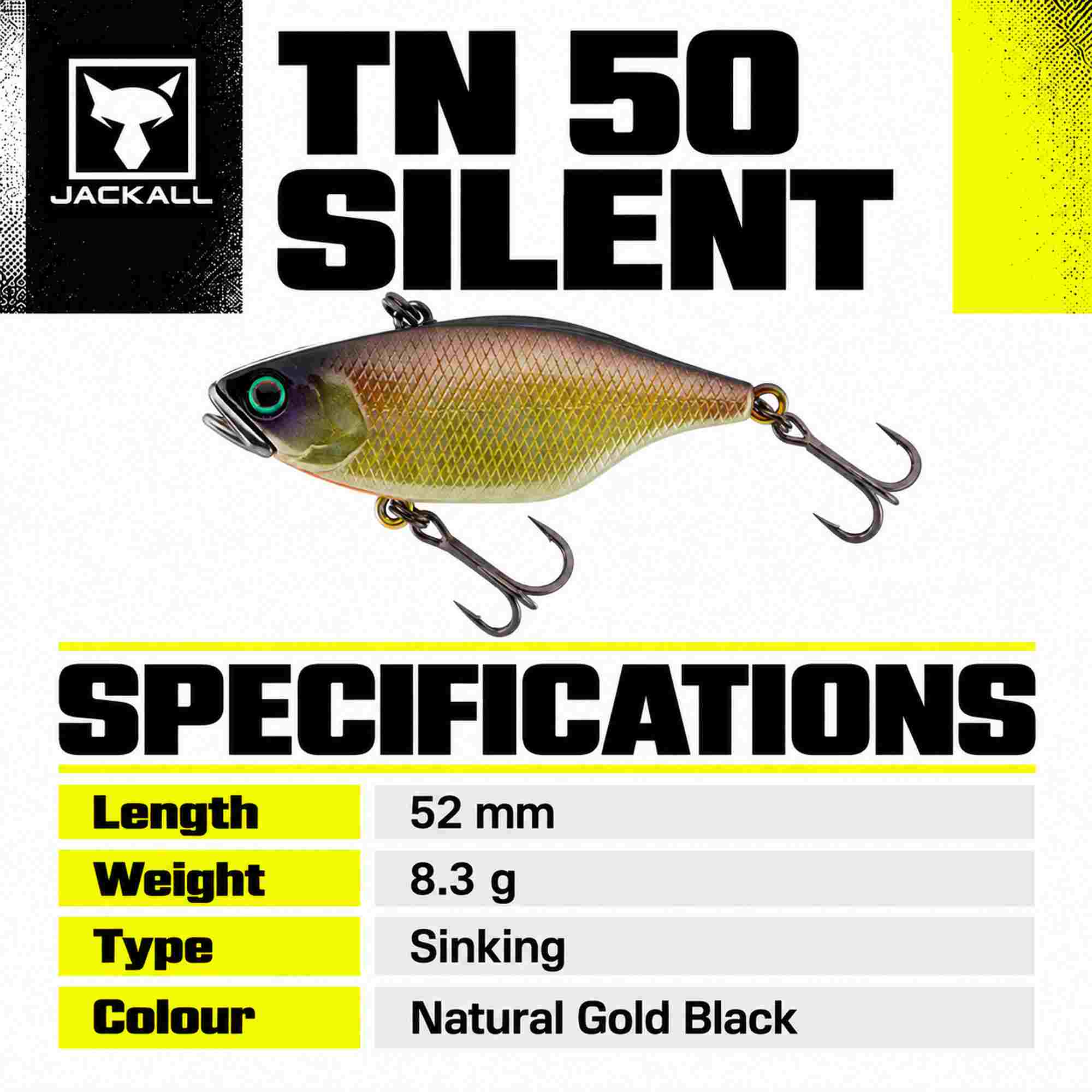 Jackall TN 50 Silent Vibration Lure Natural Gold Black (6215)