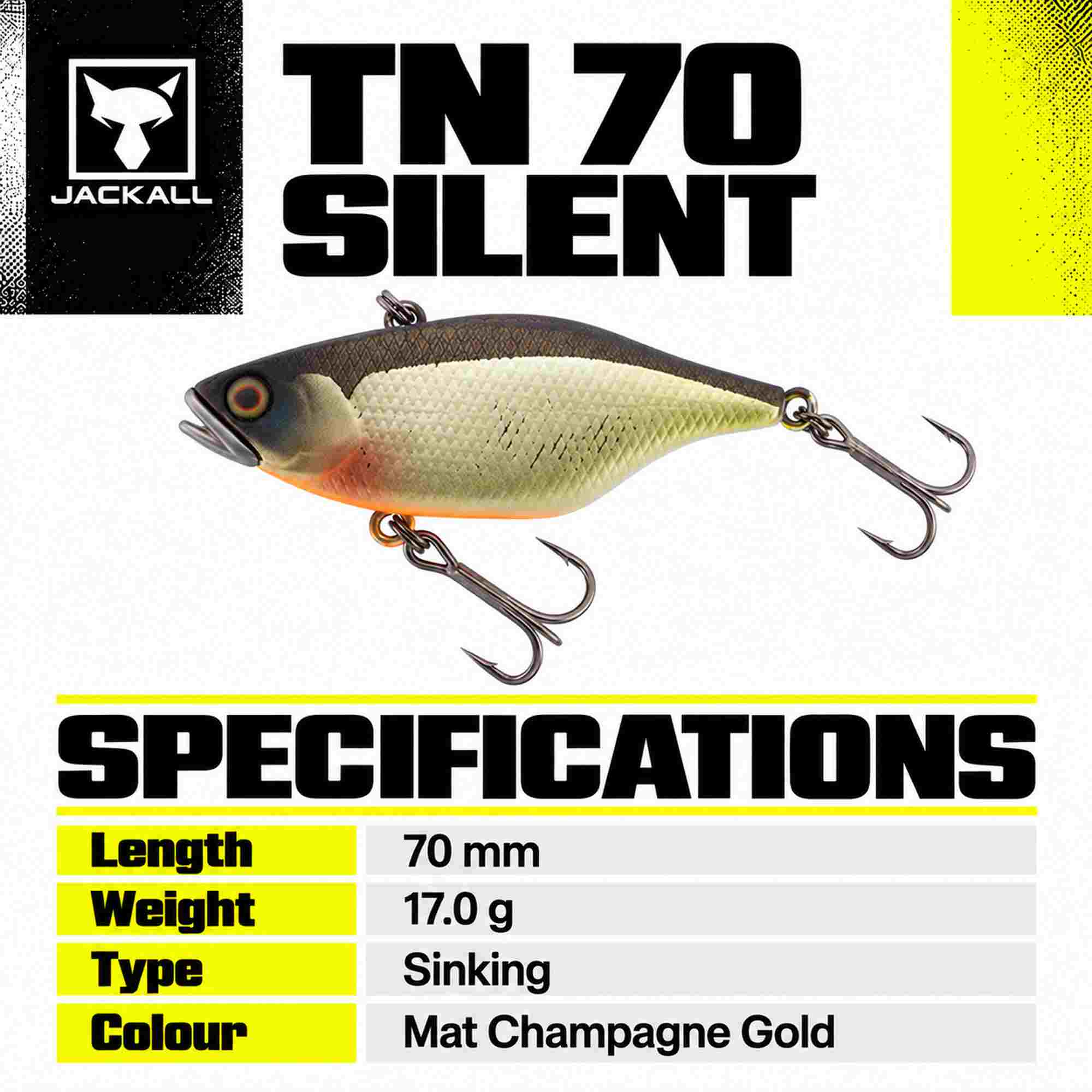 Jackall TN 70 Silent Vibration Lure Mat Champagne Gold (6314)