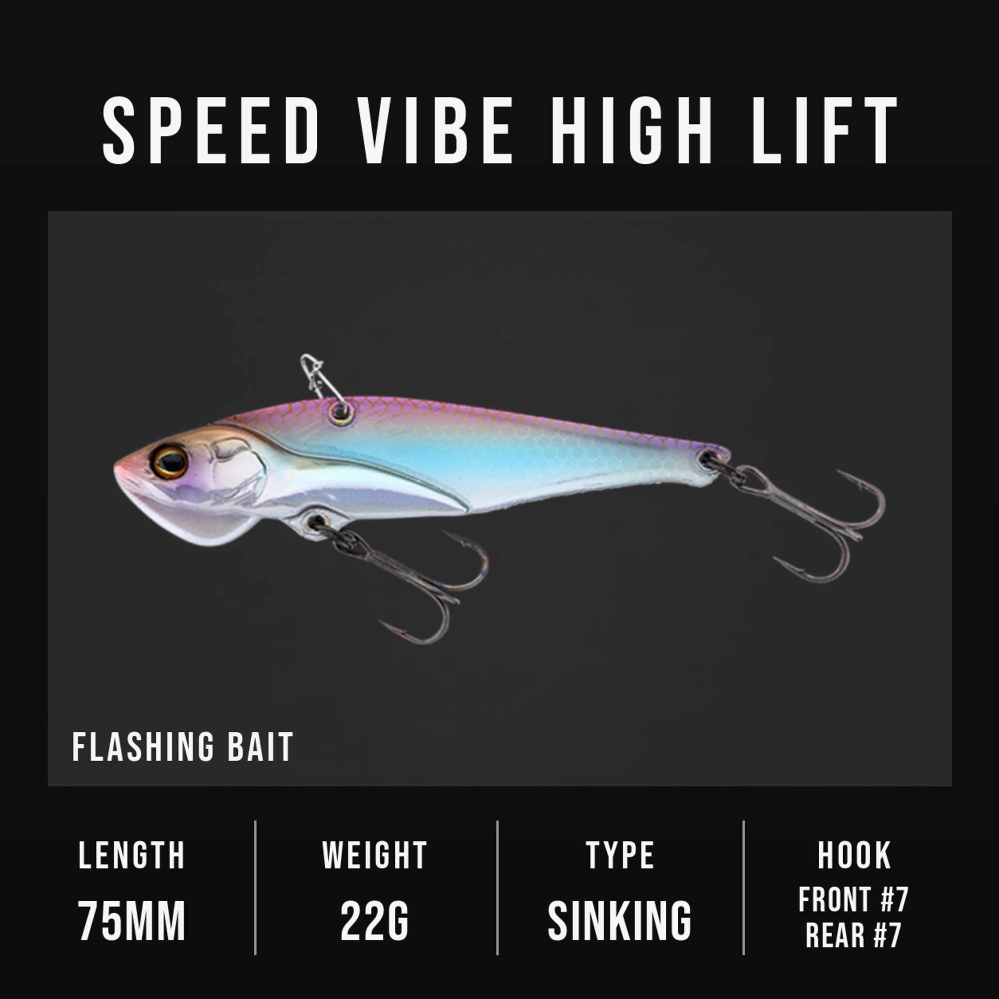 Jackall Speed Vib High Lift 22 grams Sinking Lure Flashing Bait (0557)