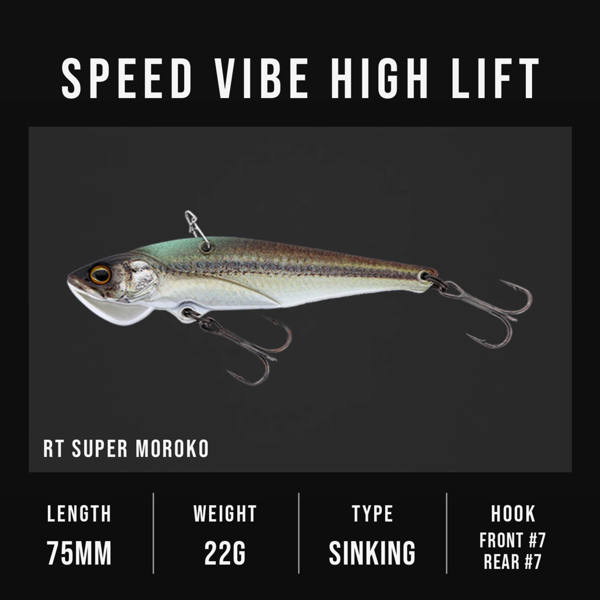 Jackall Speed Vib High Lift 22 grams Sinking Lure RT Super Moroko (0595)