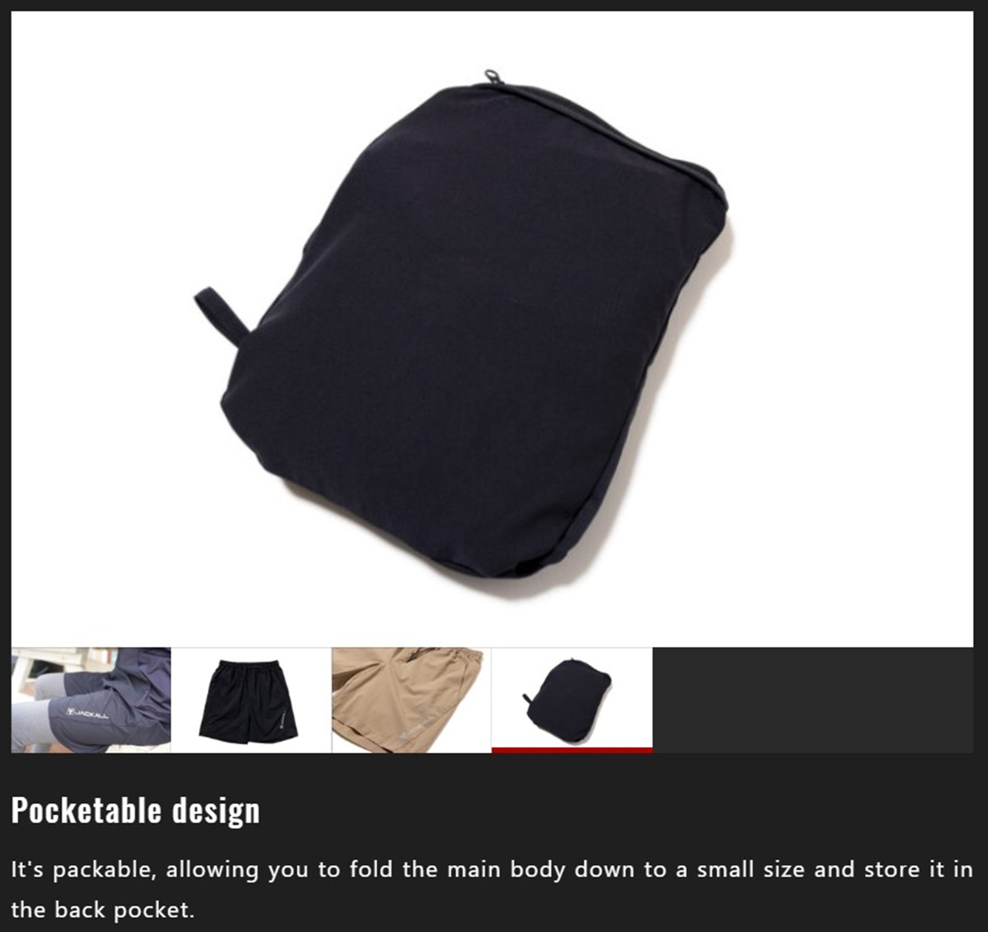 Jackall Pants PA-B002 Dry Mesh Half Pants Size L Black (3435)