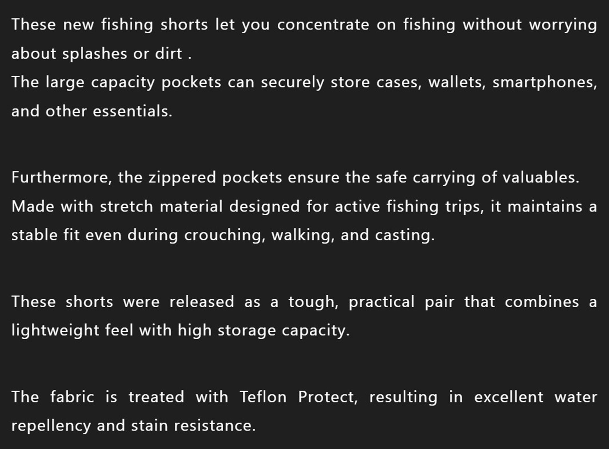 Jackall Shorts PA-B004 Fishing Shorts Size XXL Black (3701)