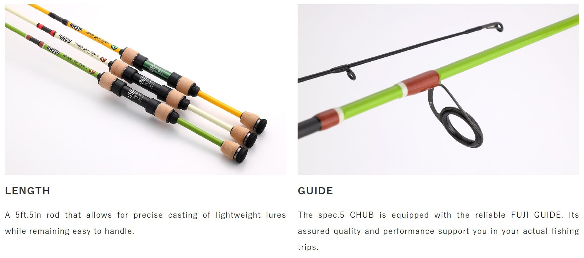 Jackall RGM Rod Spinning Spec 5 Chub 55 5PC Bright Green (8621)