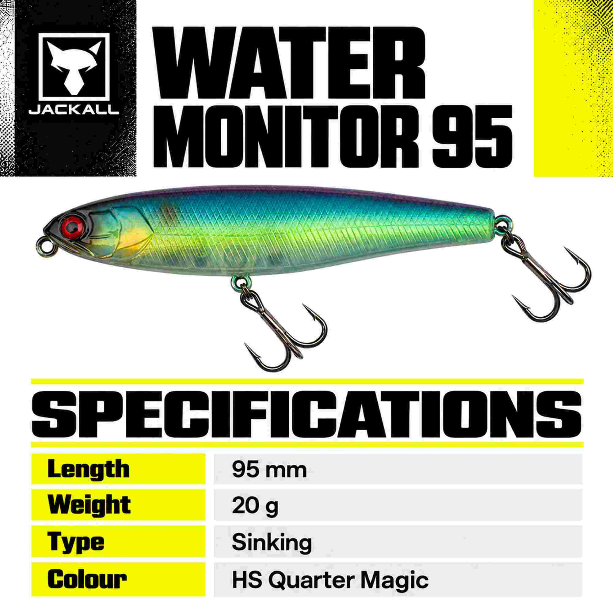 Jackall Water Monitor 95 Sinking Lure HS Quarter Magic (9680)