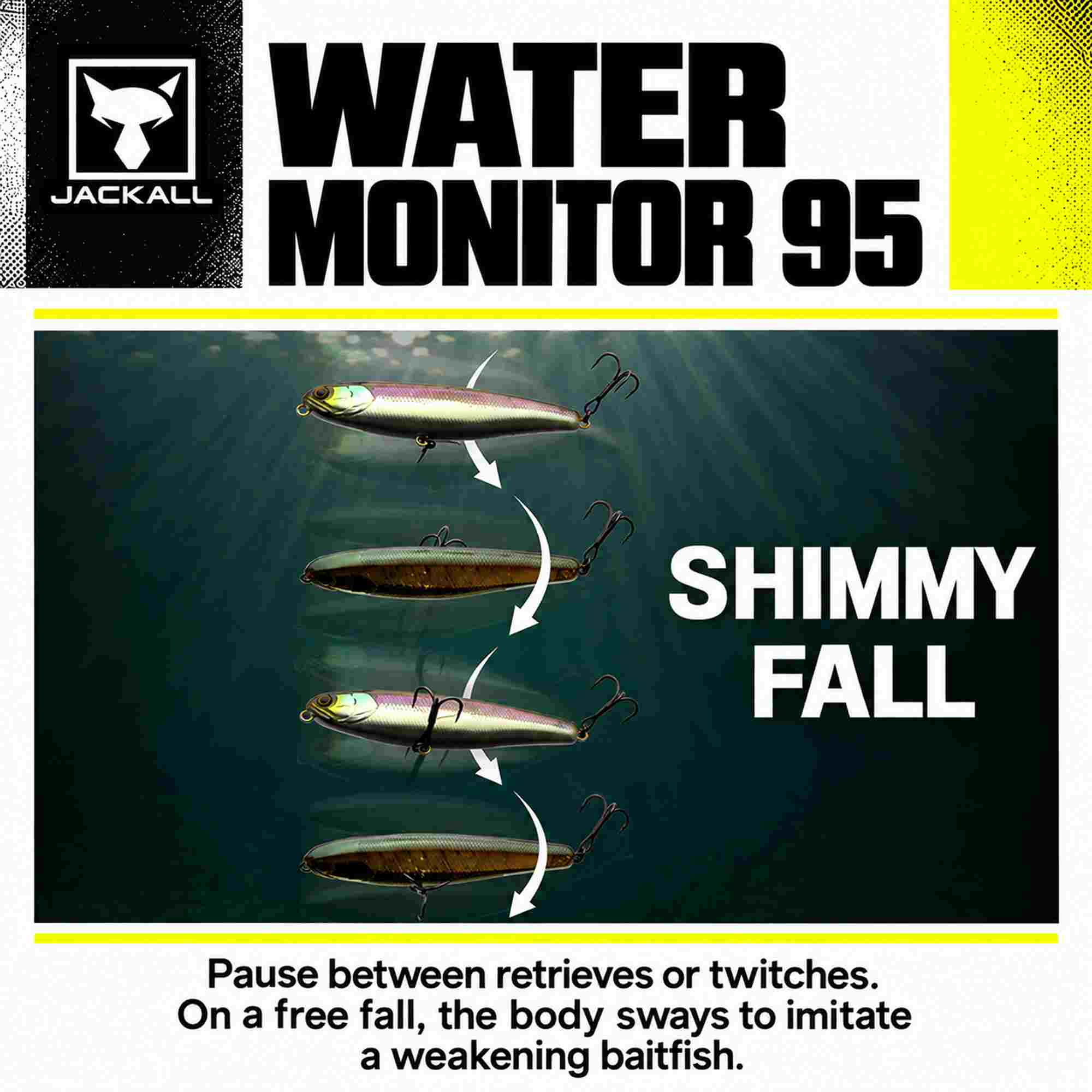 Jackall Water Monitor 95 Sinking Lure HS Quarter Magic (9680)