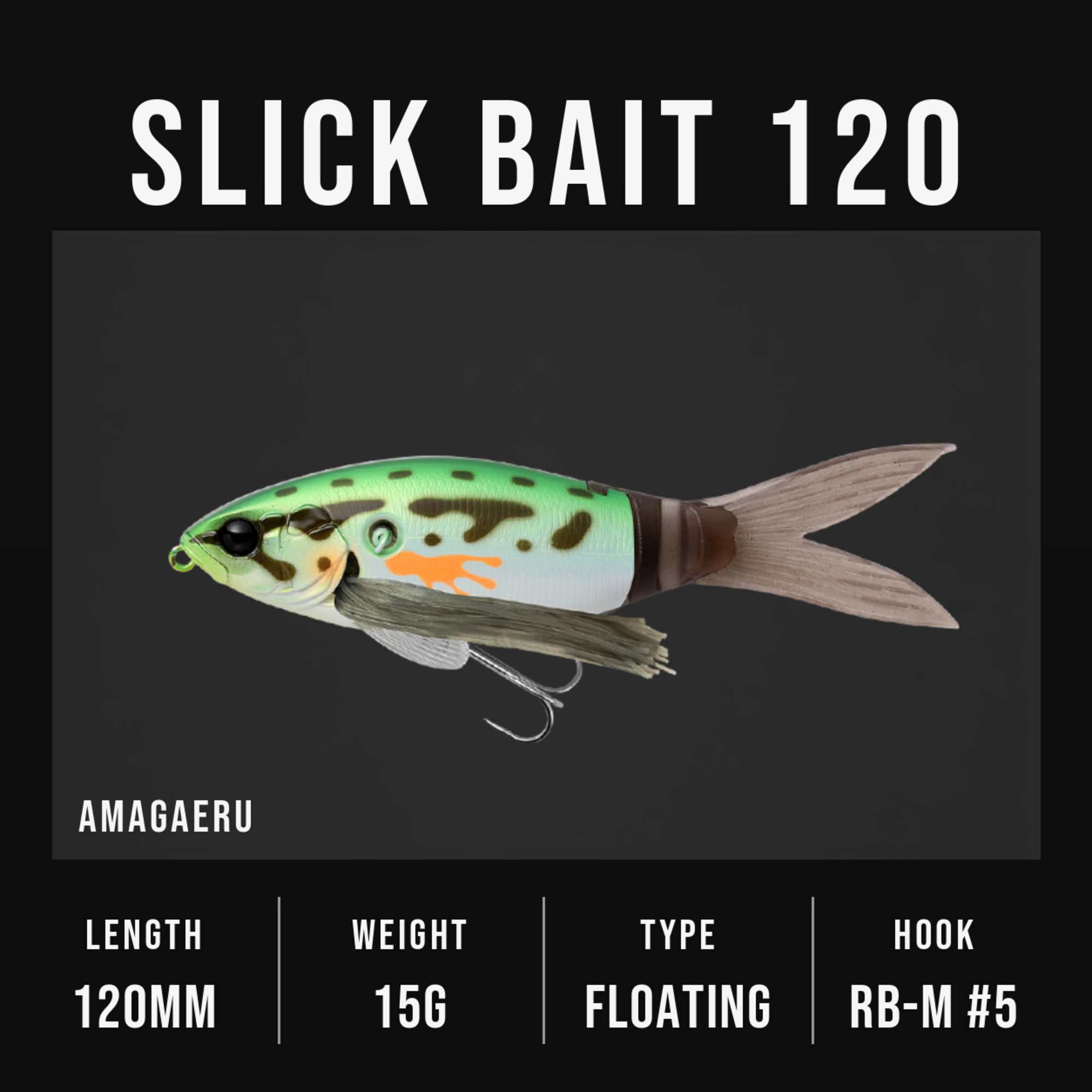 Jackall Slick Bait 120 Floating Lure Amagaeru (1584)