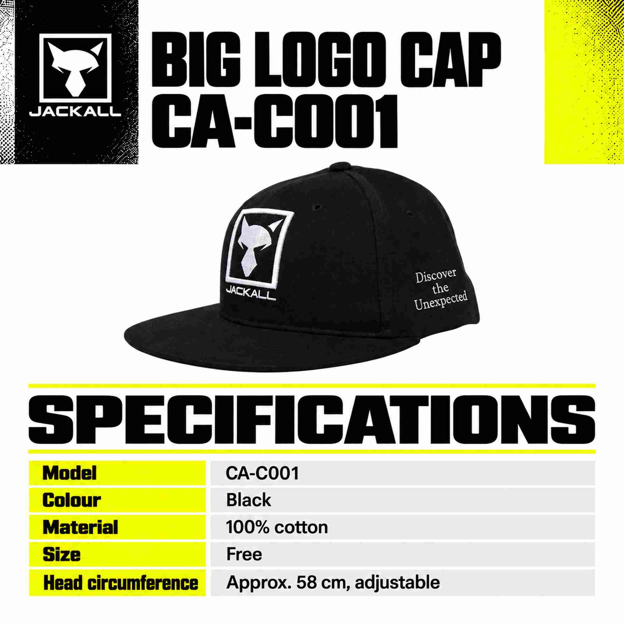 Jackall Cap CA-C001 Big Logo Black (4318)