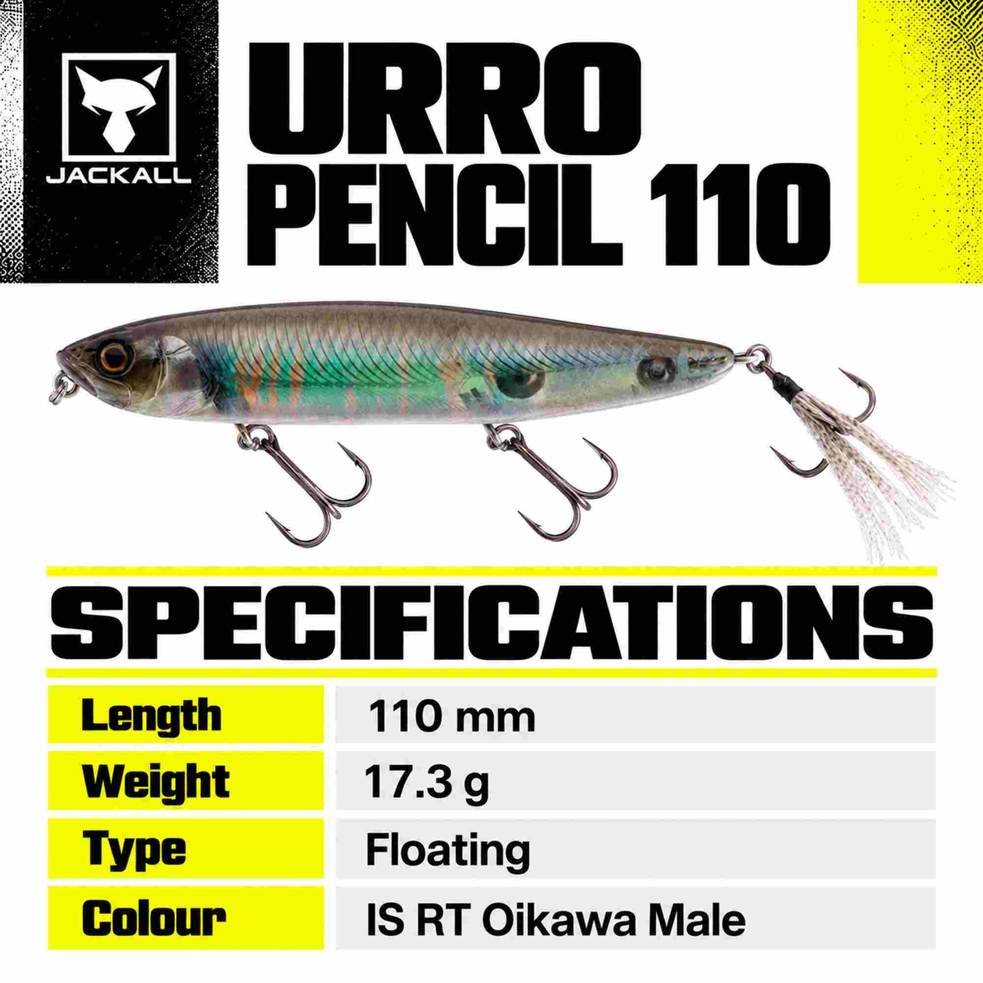 Jackall Urro Pencil 110 Floating Lure IS RT Oikawa Male (4417)