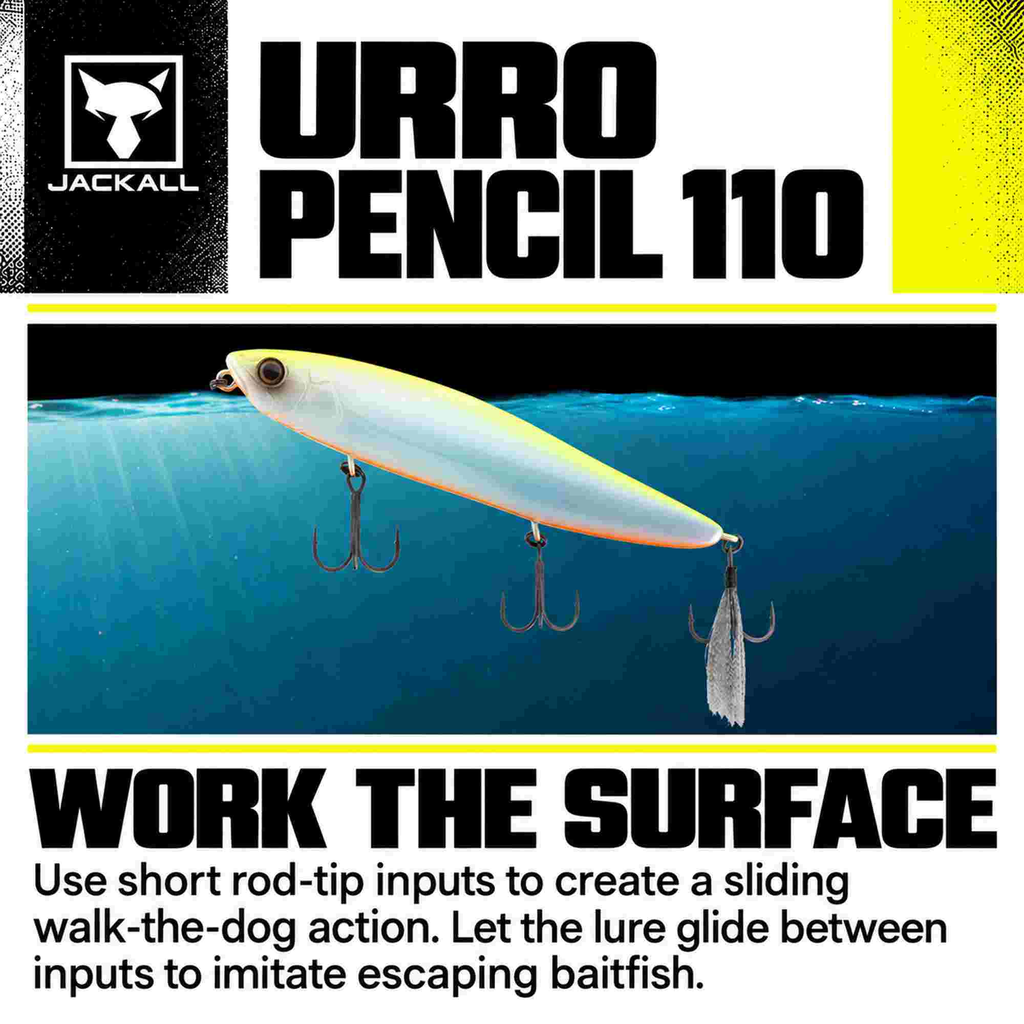 Jackall Urro Pencil 110 Floating Lure Chart Back Pearl (4431)