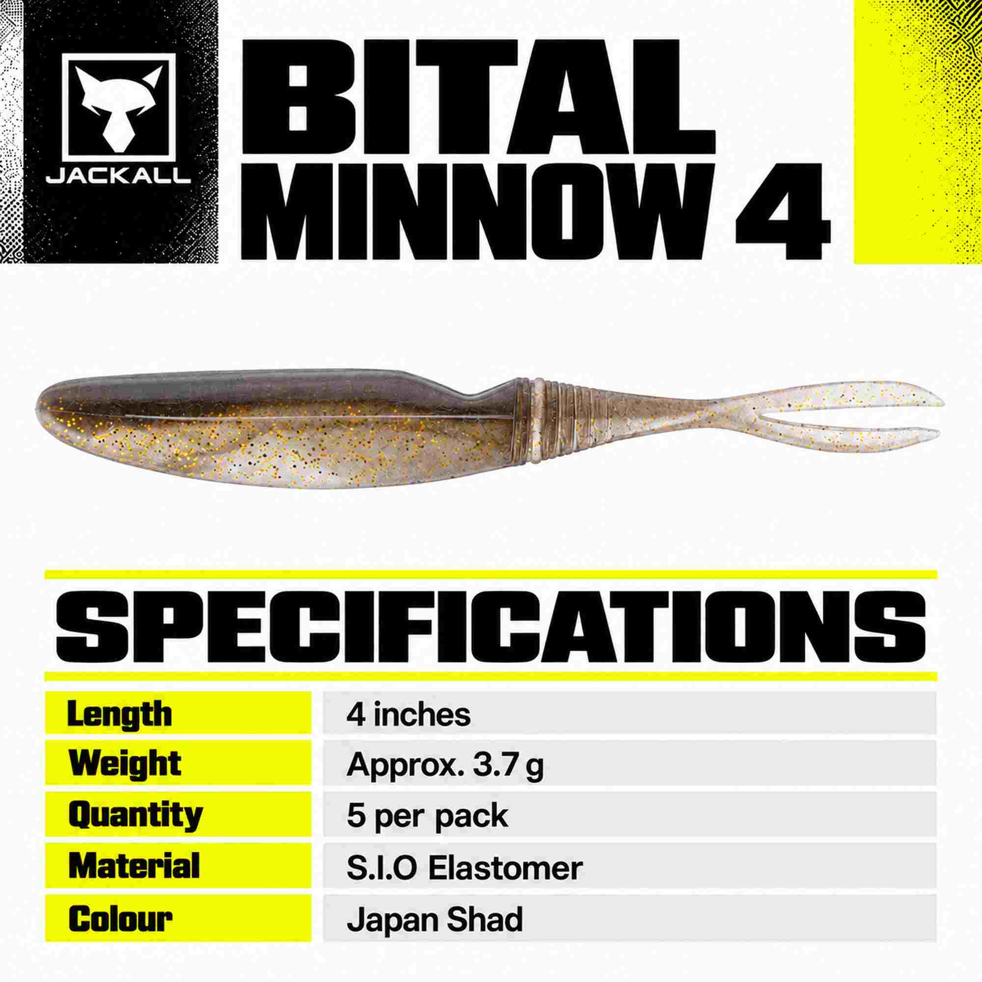 Jackall Soft Lure Bital Minnow 4 Inches Japan Shad (7302)