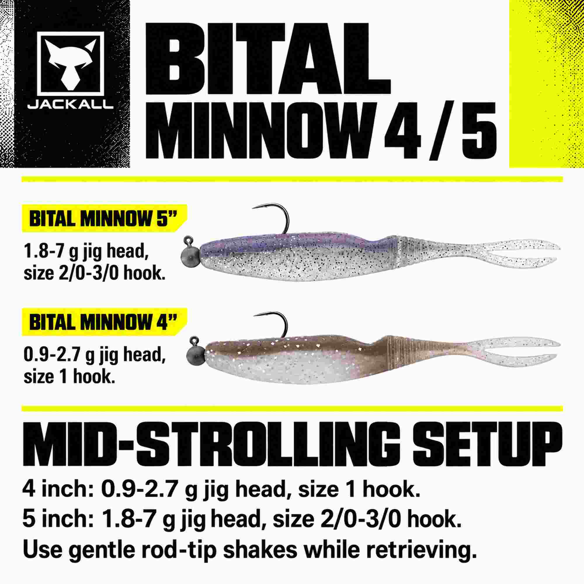 Jackall Soft Lure Bital Minnow 4 Inches Lively Wakasagi (7319)