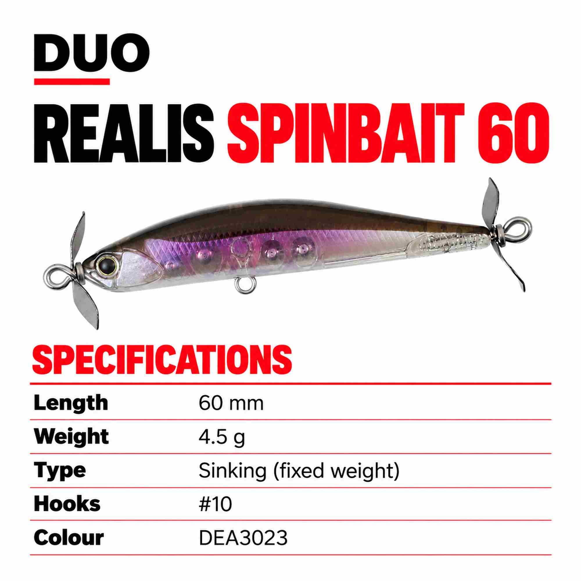 Duo Realis Spin Bait 60 spinbait spybait Sinking Lure DEA3023 (6447)