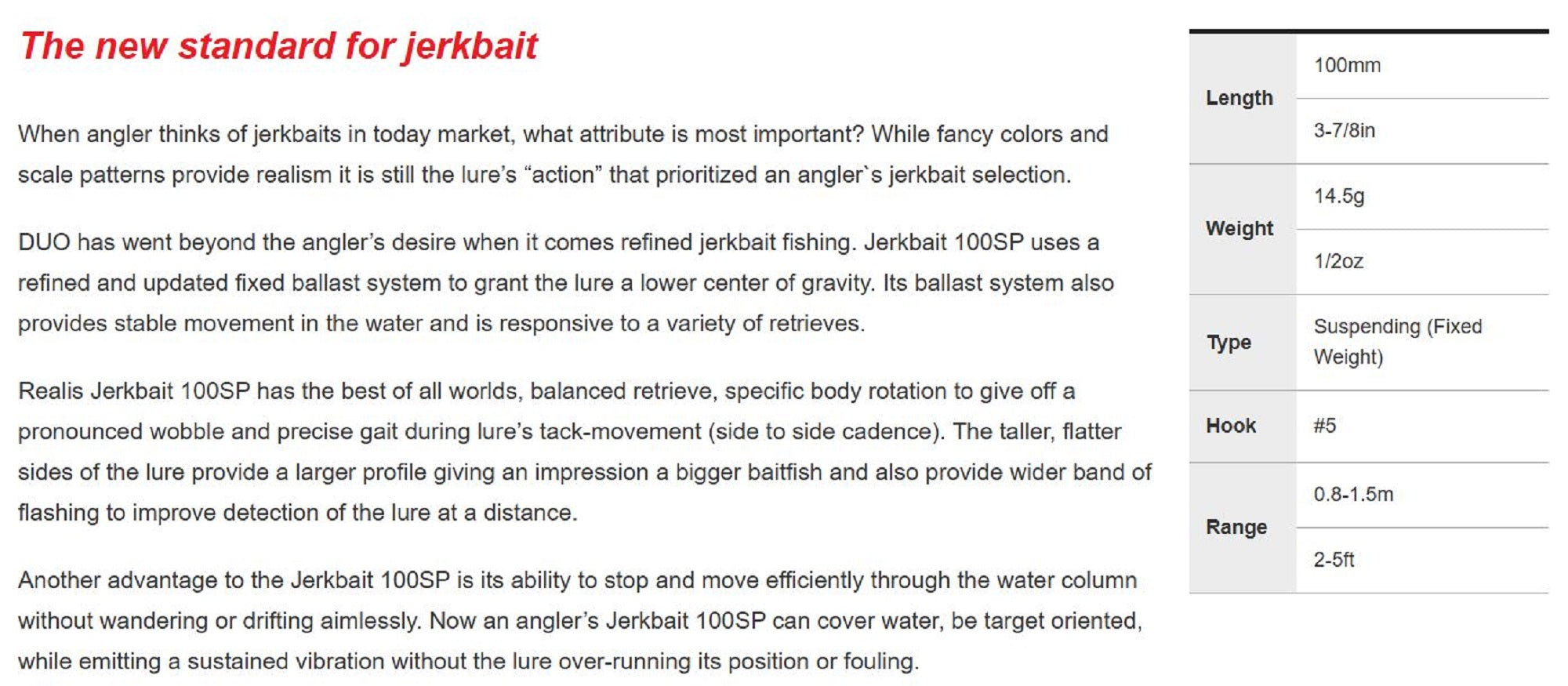 Duo Realis Jerkbait 100SP Suspend Lure DSH3061 (6674)
