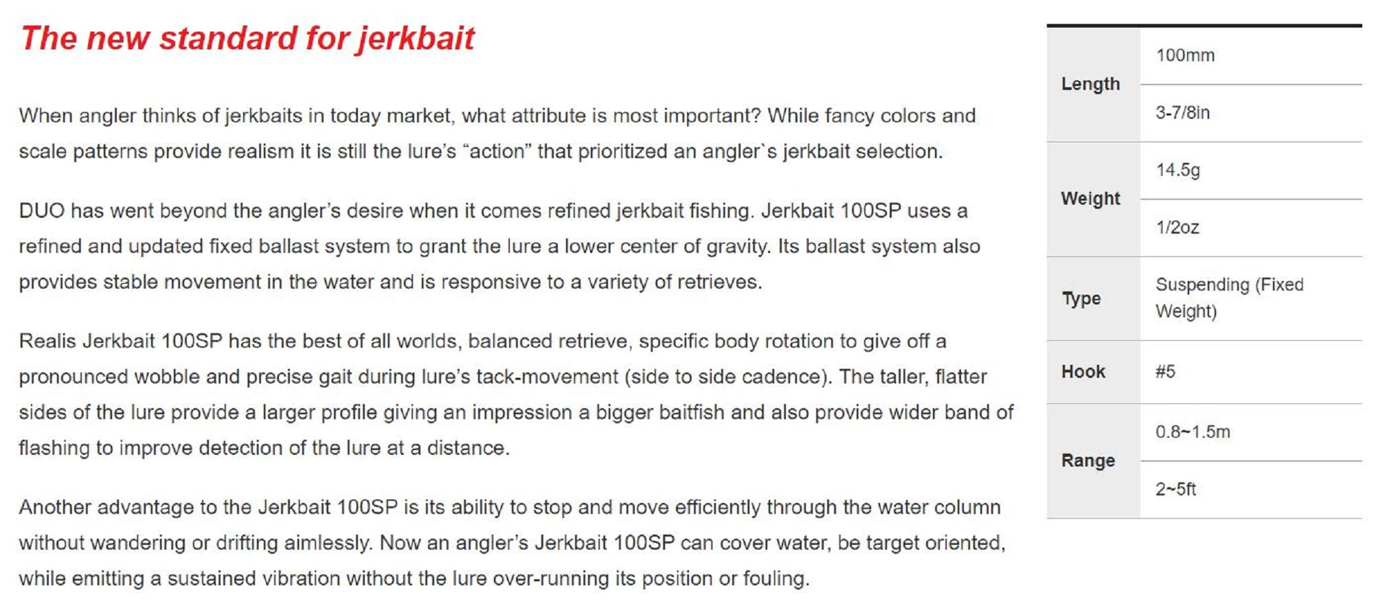 Duo Realis Jerkbait 100SP Suspend Lure CST3070 (6698)