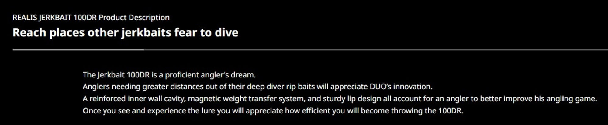 Duo Realis Jerkbait 100 DR Deep Diving Suspend Lure CCC3158 (5188)