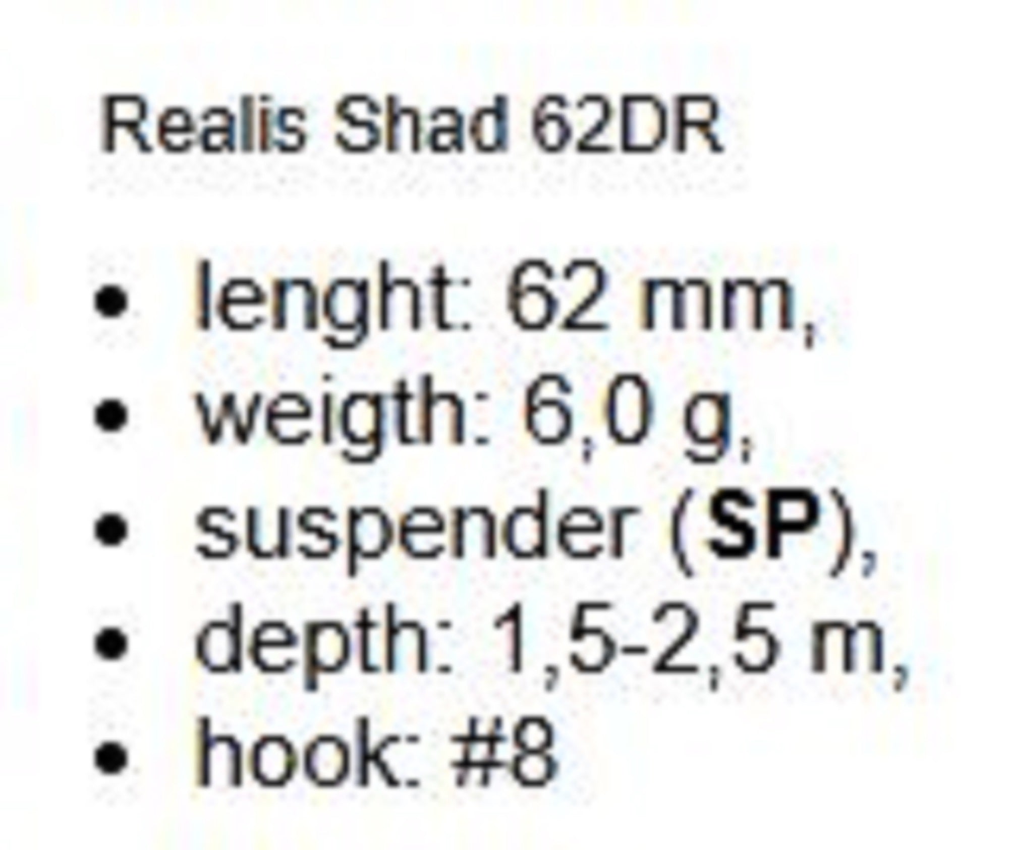 Duo Realis Shad 62 DR Suspend Lure GHA4012 (4073)