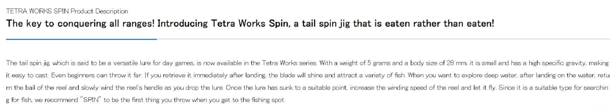 Duo Tetra Works Spin 28 mm 5 grams Sinking Lure CHA0011 (5797)