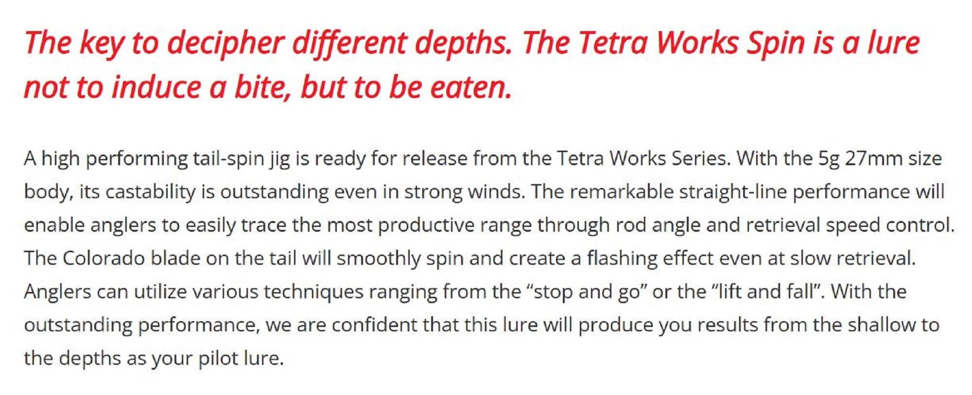 Duo Tetra Works Spin 28 mm 5 grams Sinking Lure CHA0335 (5827)