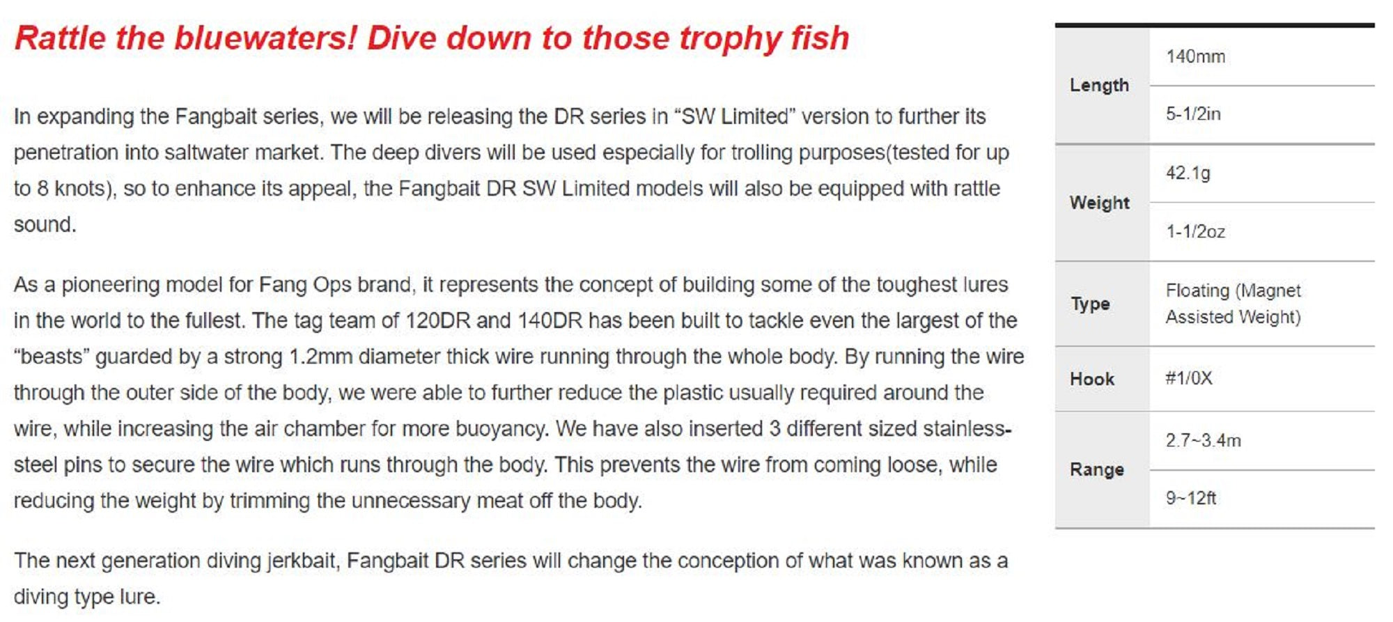 Duo Realis Fangbait 140DR SW Floating Lure ADA3121 (8262)
