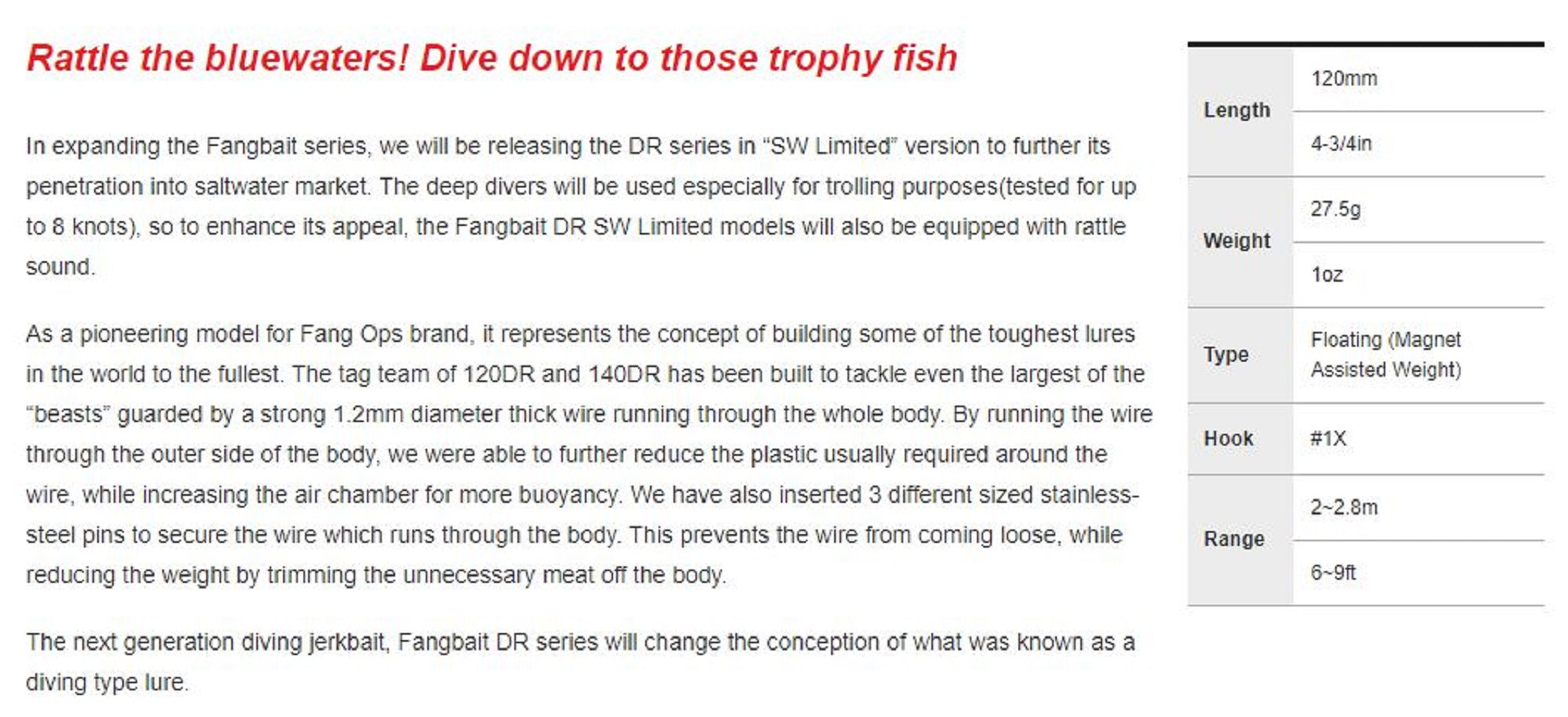 Duo Realis Fangbait 120DR SW Floating Lure AHA0011 (8392)