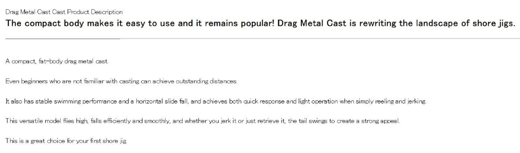 Duo Metal Jig Drag Metal Cast 30 grams PHA0009 (9429)