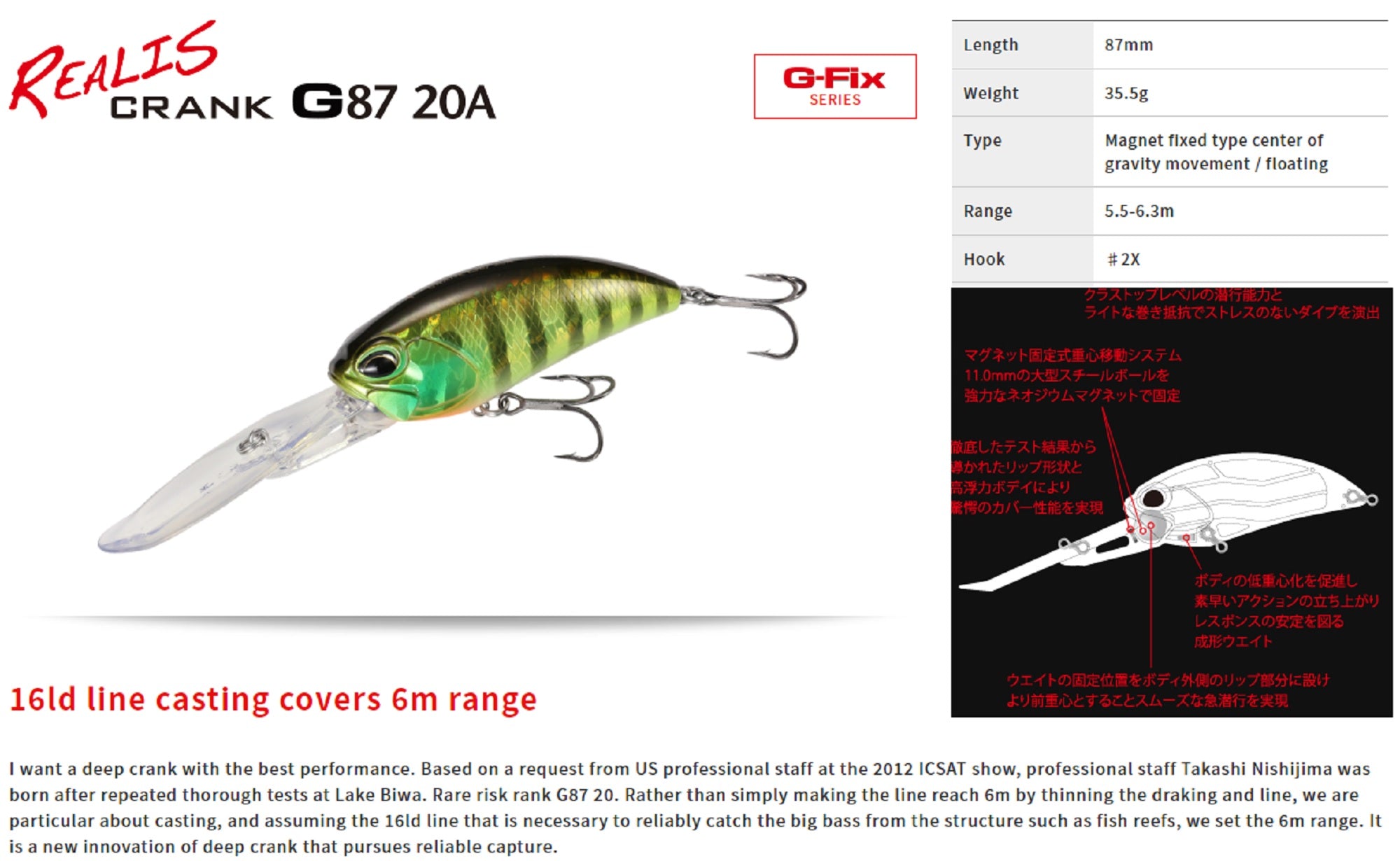 Duo Realis Crank G87 20A Deep Crank Bait Floating Lure CCCZ093 (5628)