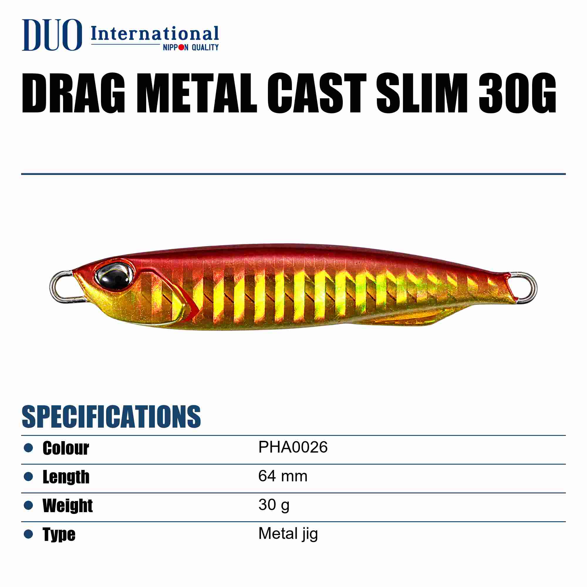 Duo Metal Jig Drag Metal Cast Slim 30 grams PHA0026 (8339)