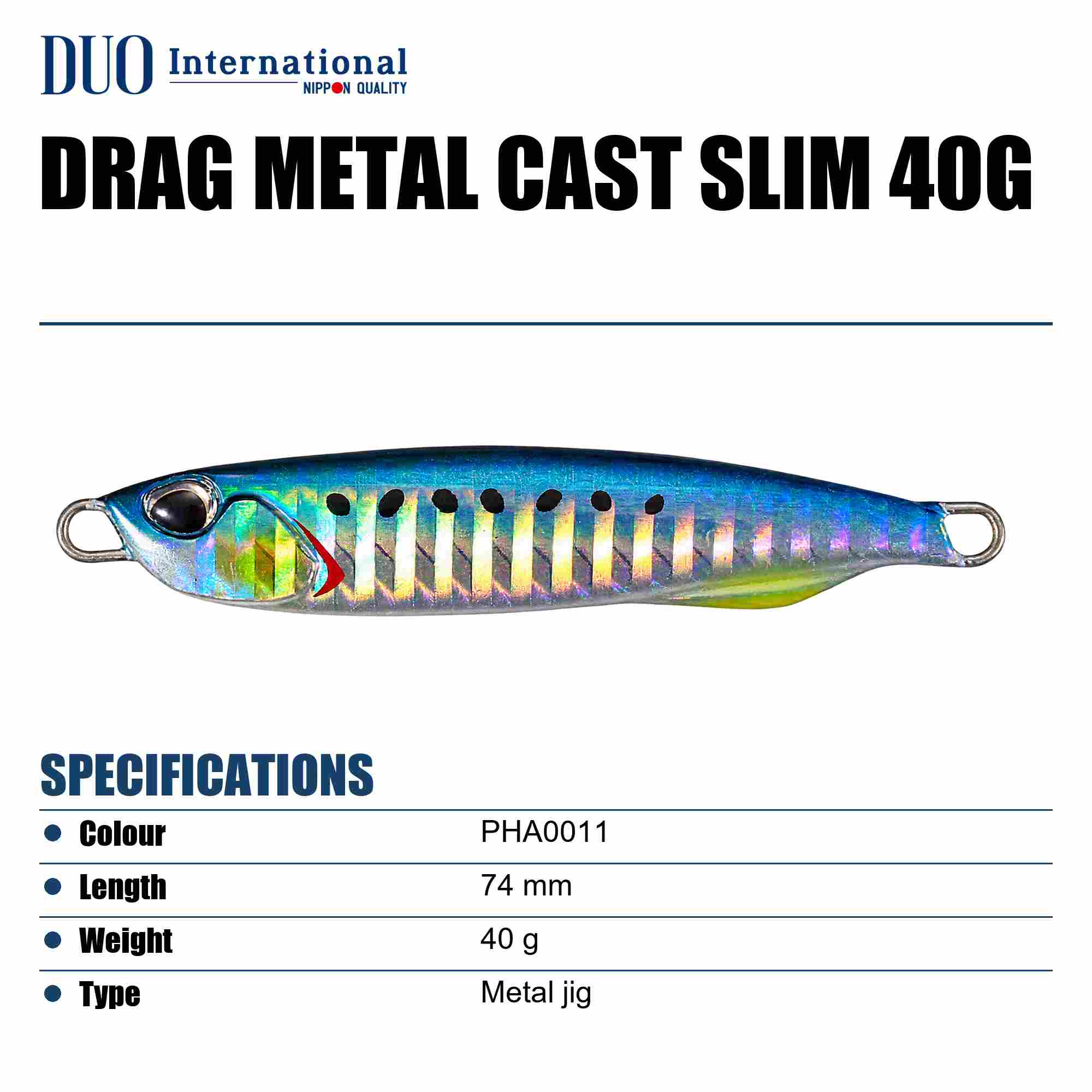 Duo Metal Jig Drag Metal Cast Slim 40 grams PHA0011 (8384)