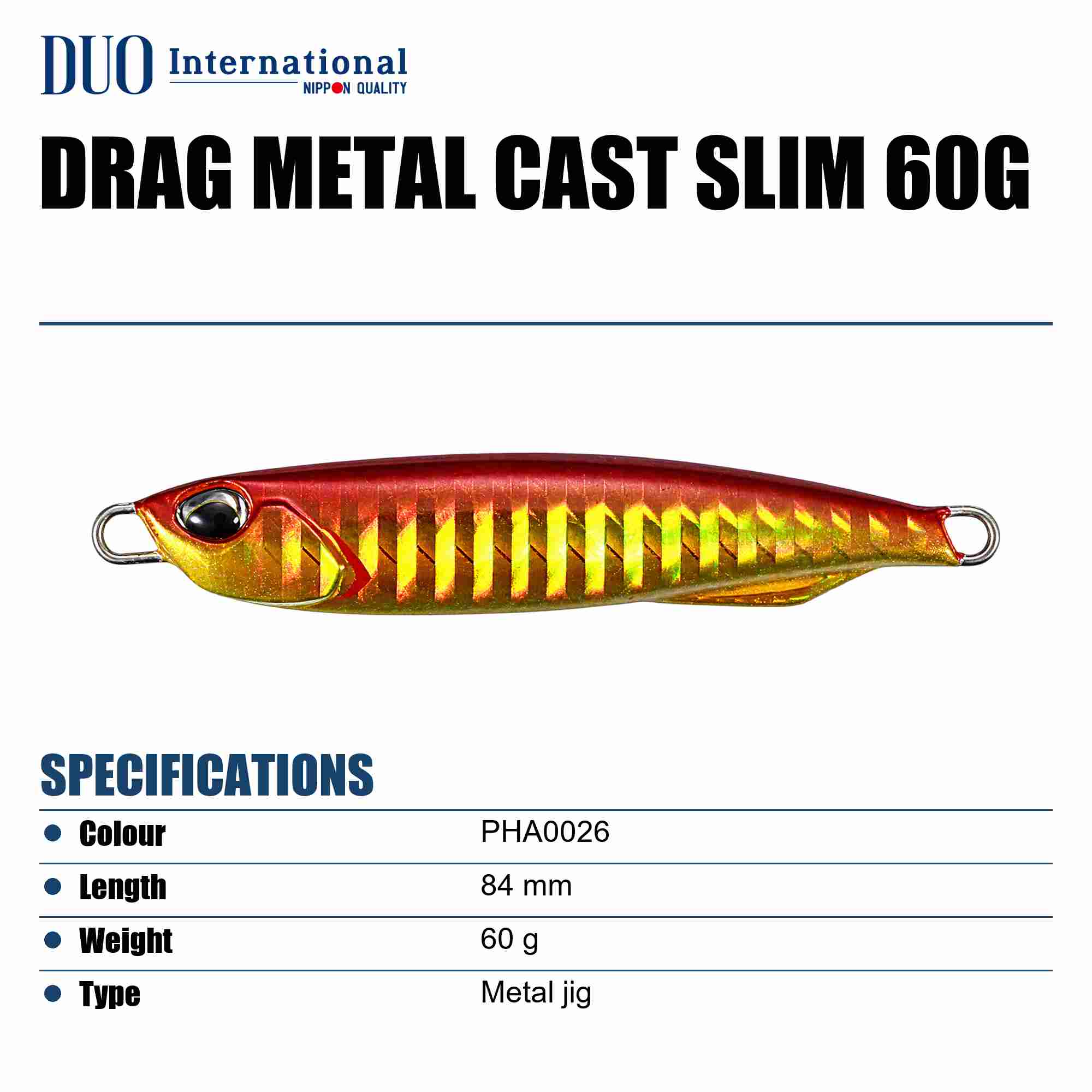 Duo Metal Jig Drag Metal Cast Slim 60 grams PHA0026 (8490)