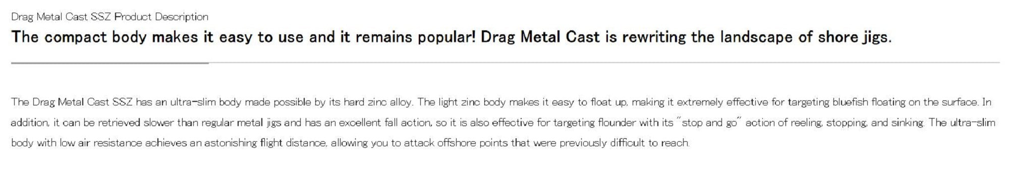 Duo Metal Jig Drag Metal Cast Super Slim 40 grams PHA0011 (2012)