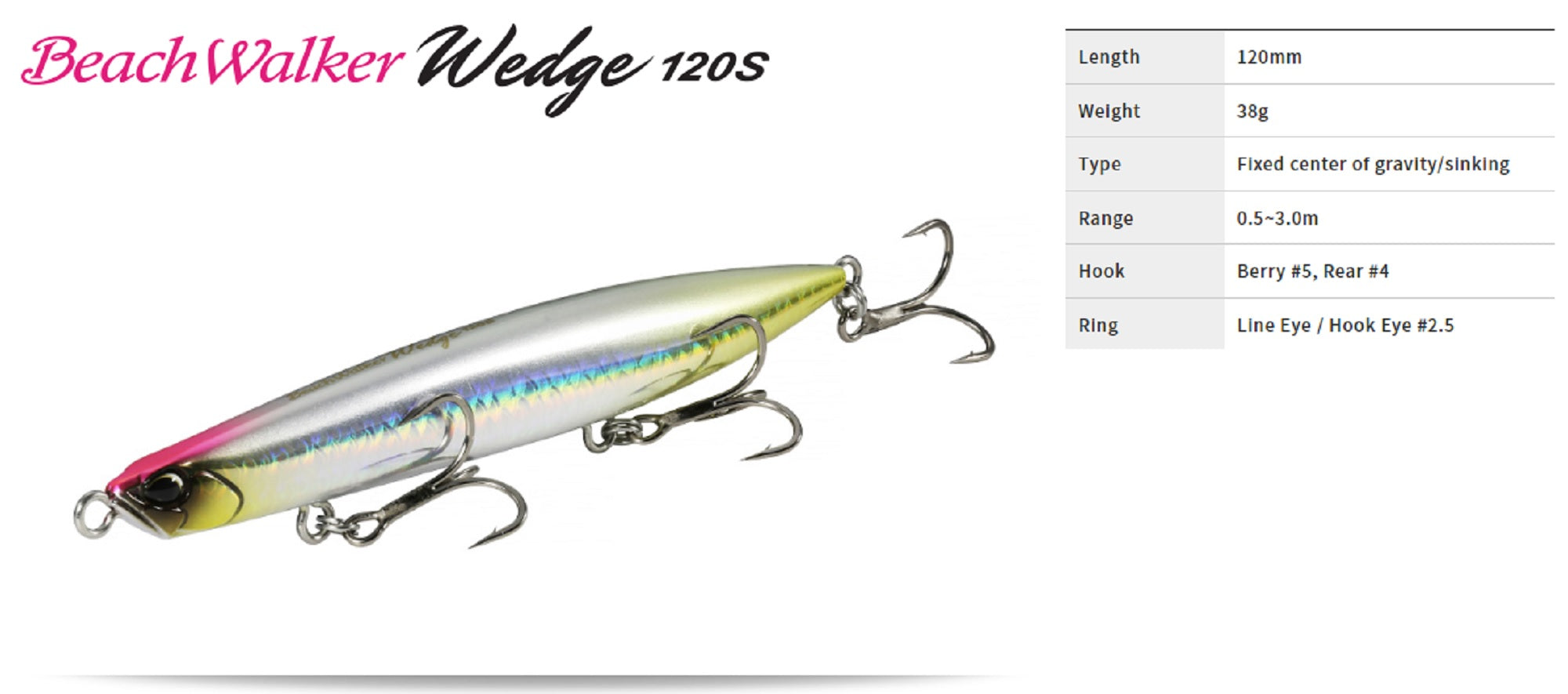 Duo Beach Walker Wedge 120 mm 38 grams Sinking Lure CQA0063 (4641)