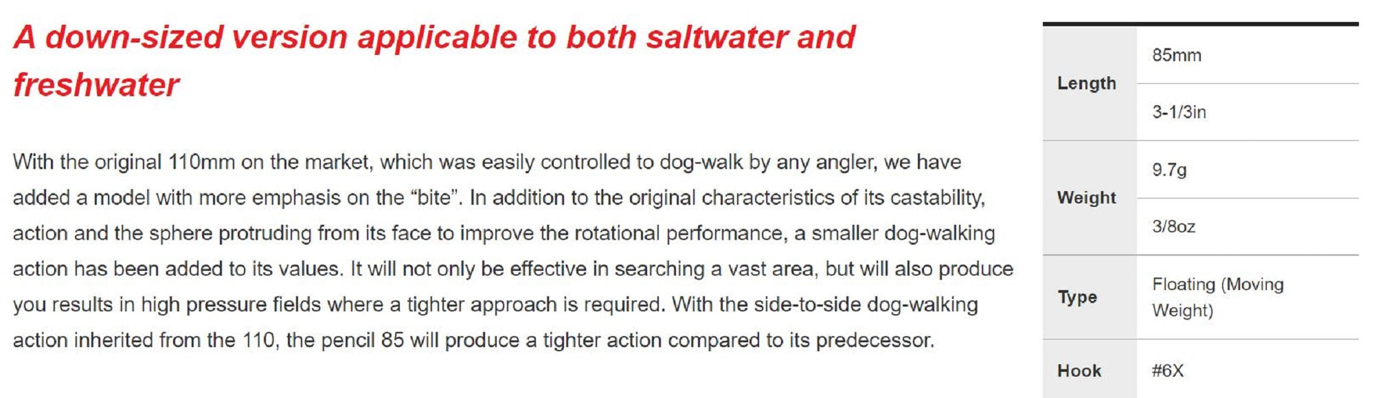 Duo Realis Pencil 85 Topwater Floating Lure MCC3241 (8205)