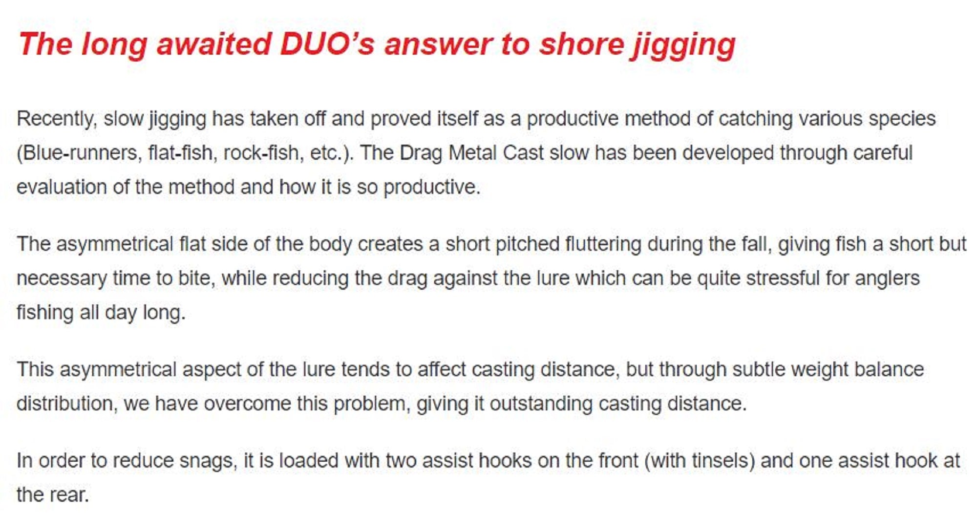 Duo Metal Jig Drag Metal Cast Slow 60 grams PJA0101 (2264)