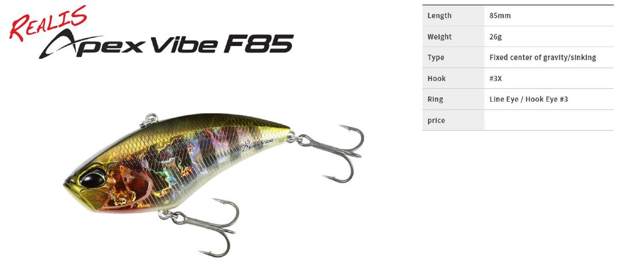 Duo Realis Apex Tune Vibration F85 Sinking Lure DPA3331 (8257)