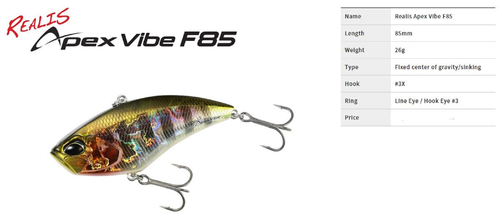 Duo Realis Apex Tune Vibration F85 Sinking Lure ADA3238 (8271)