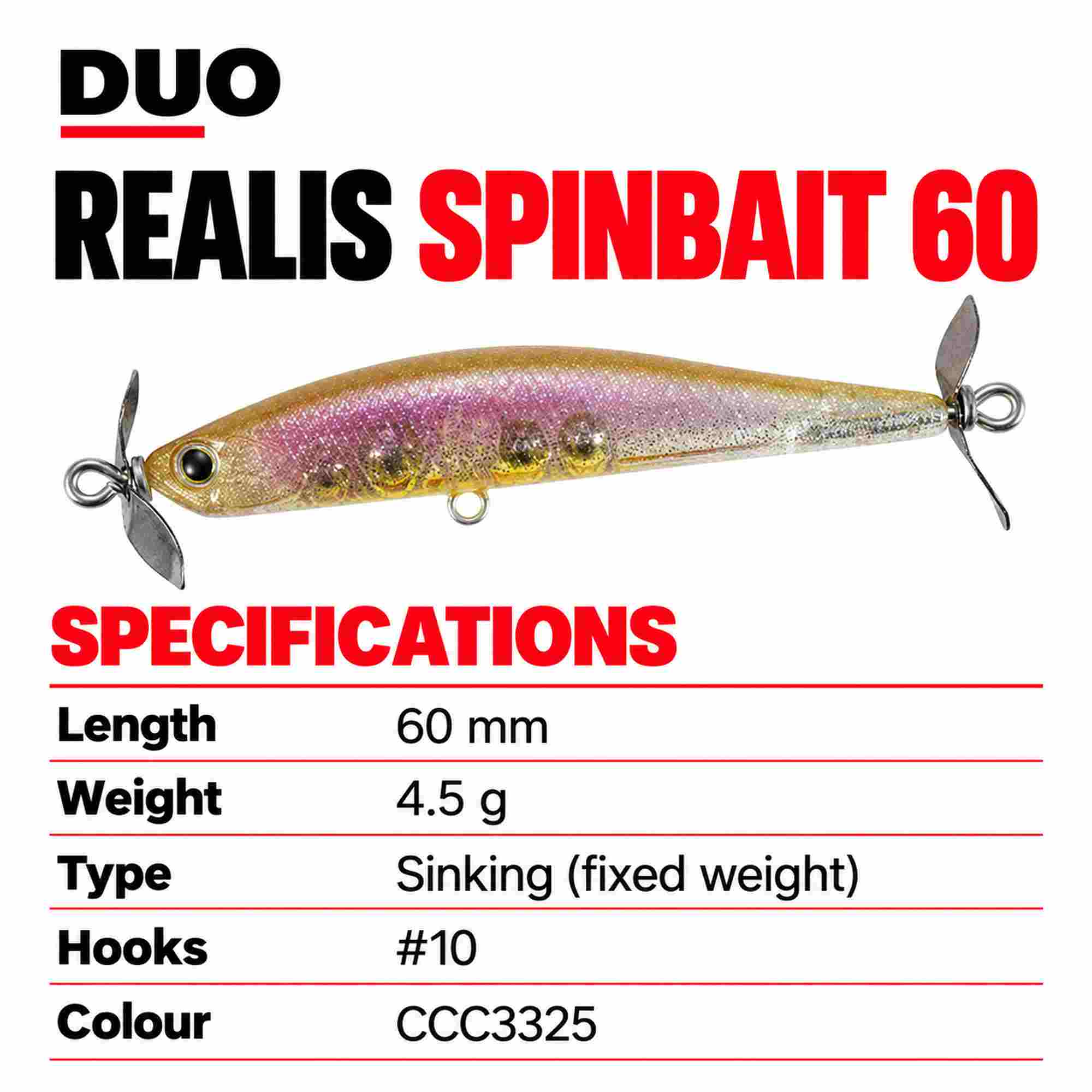 Duo Realis Spin Bait 60 spinbait spybait Sinking Lure CCC3325 (0120)
