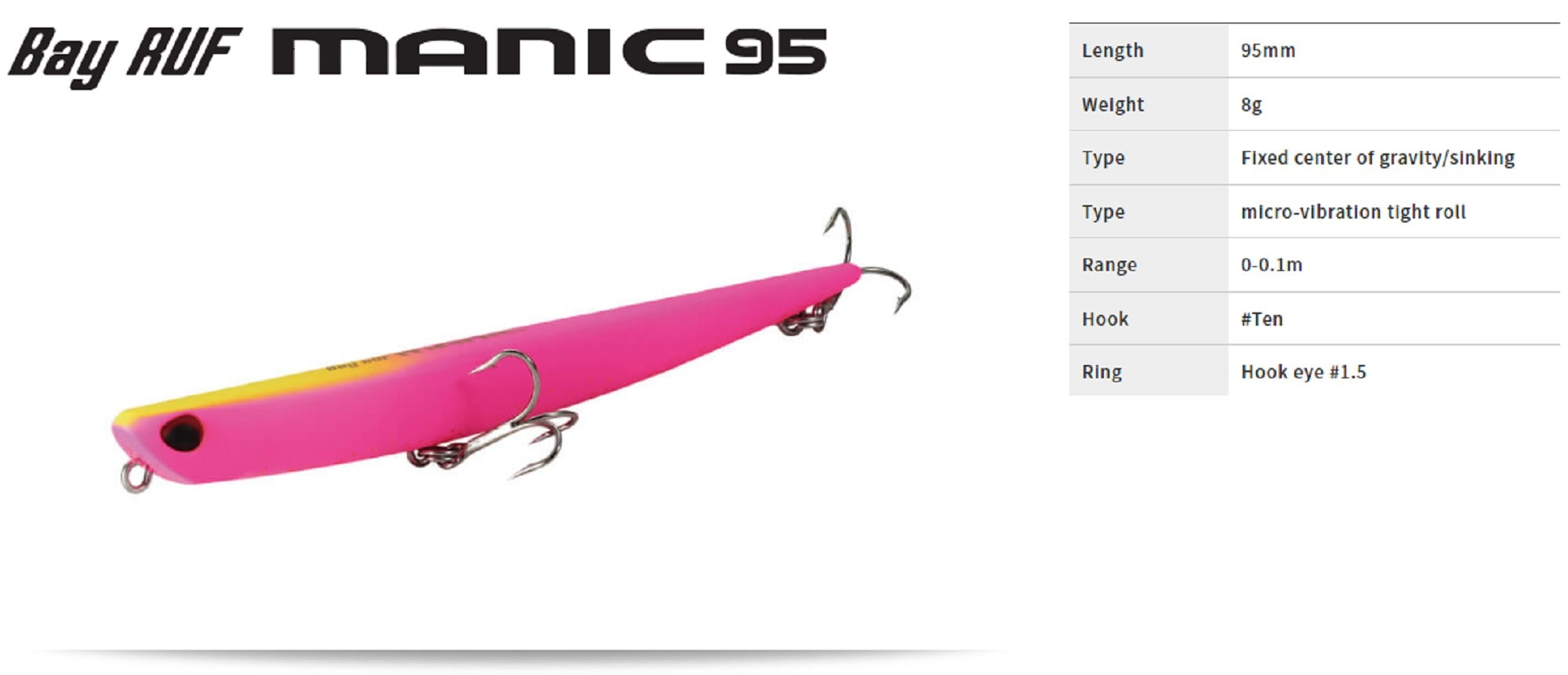 Duo Bay Ruf Manic 95 Pencil Sinking Lure CCC0557 (6436)