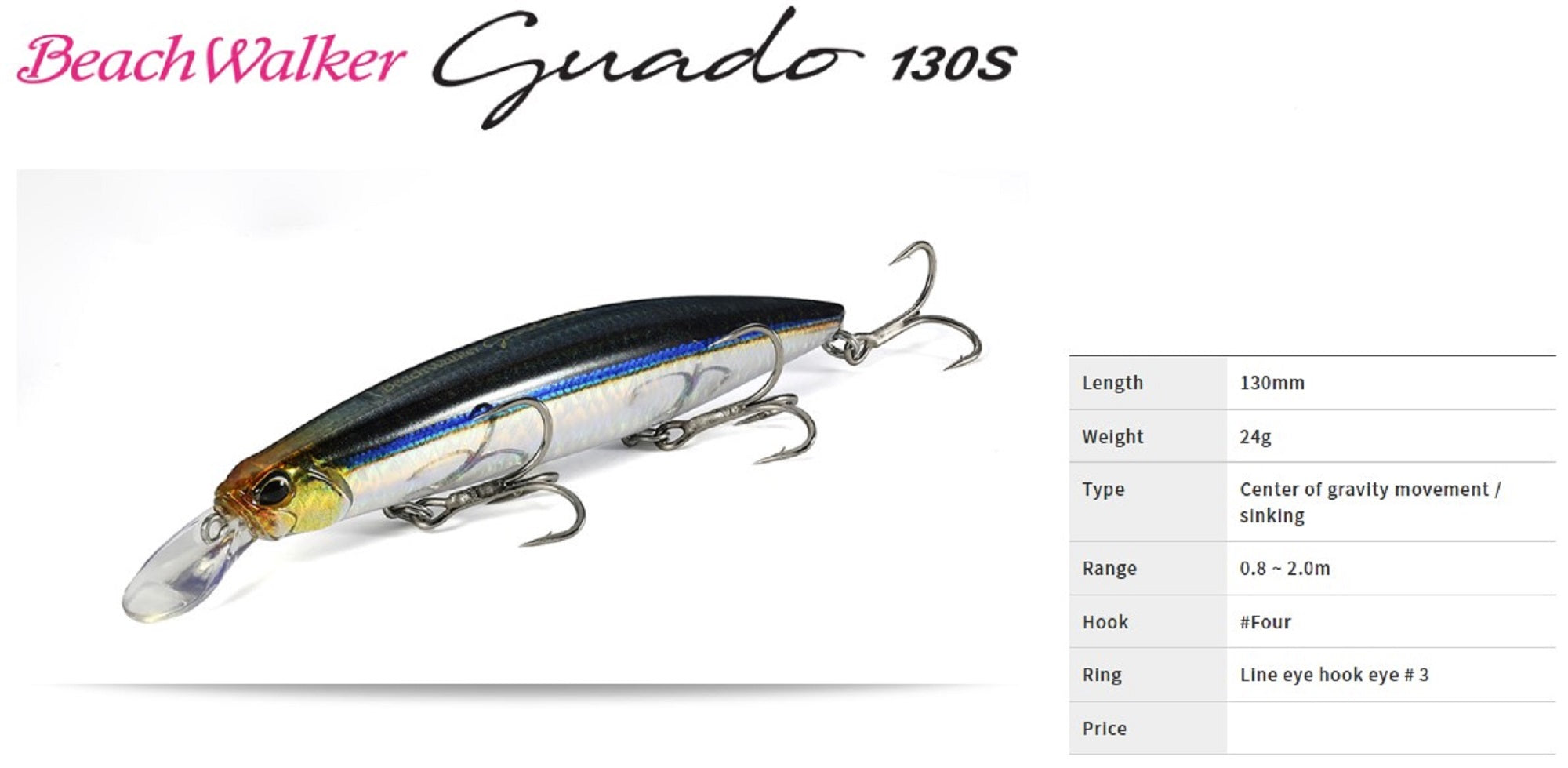 Duo Beach Walker Guado 130S Sinking Lure GHH0573 (0914)
