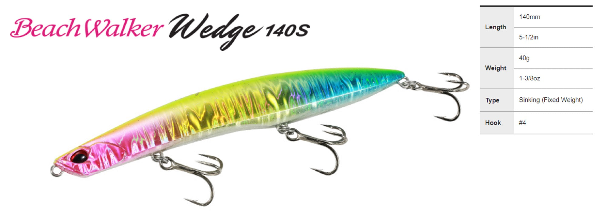 Duo Beach Walker Wedge 140 mm 40 grams Sinking Lure SNA0534 (0990)