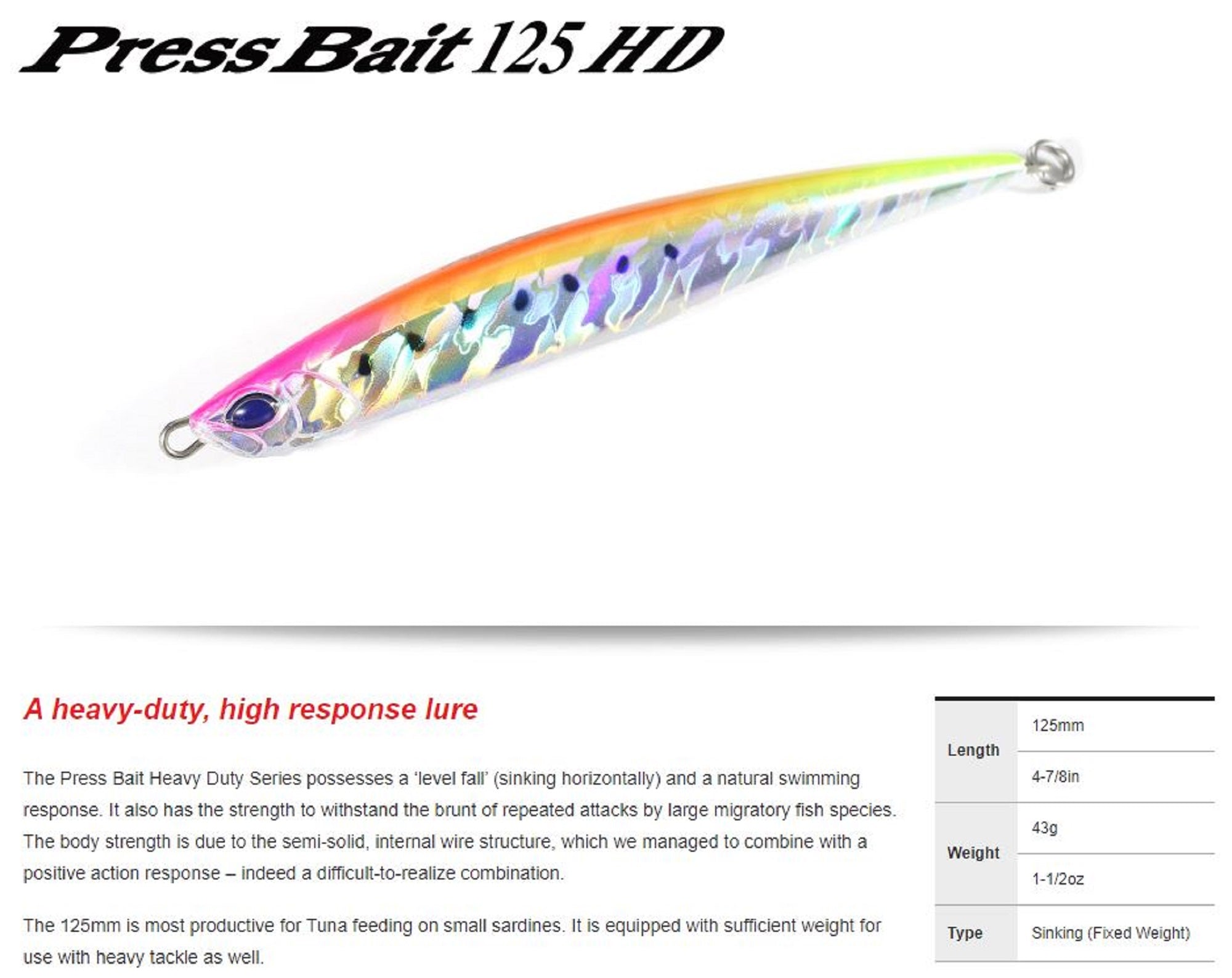Duo Press Bait 125 HD Sinking Lure ANA0488 (2956)