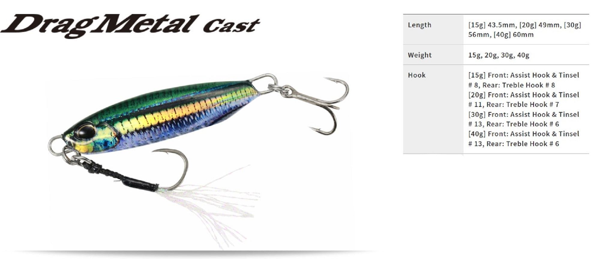 Duo Metal Jig Drag Metal Cast 15 grams PNA0534 (4691)