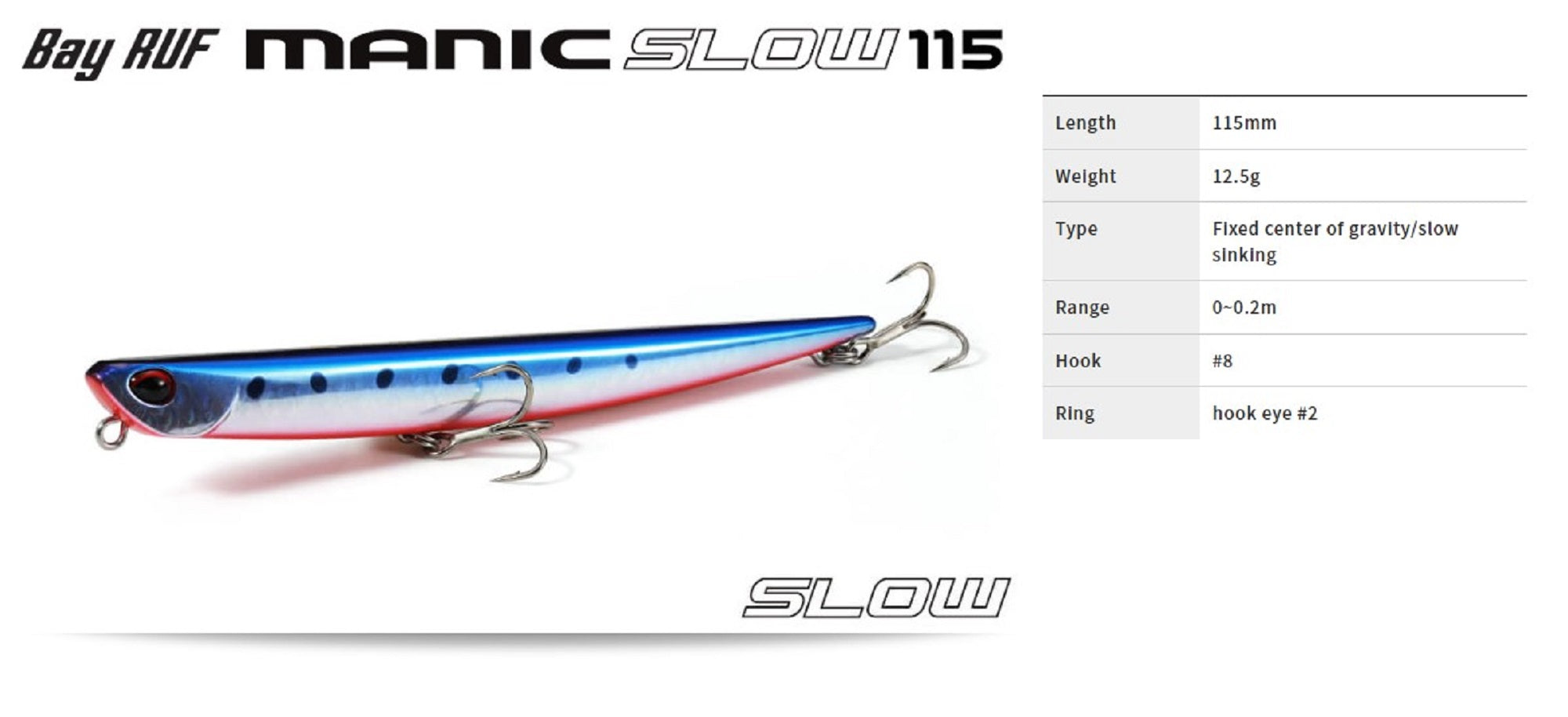 Duo Bay Ruf Manic Slow 115 Sinking Lure CYA0587 (5384)