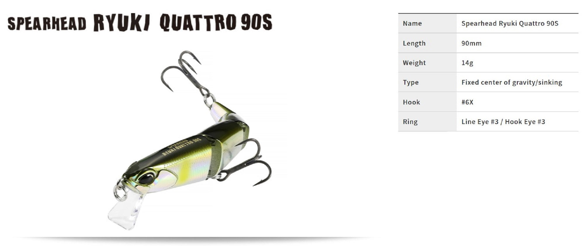 Duo Spearhead Ryuki 90S Quattro Sinking Lure CDA4059 (8118)