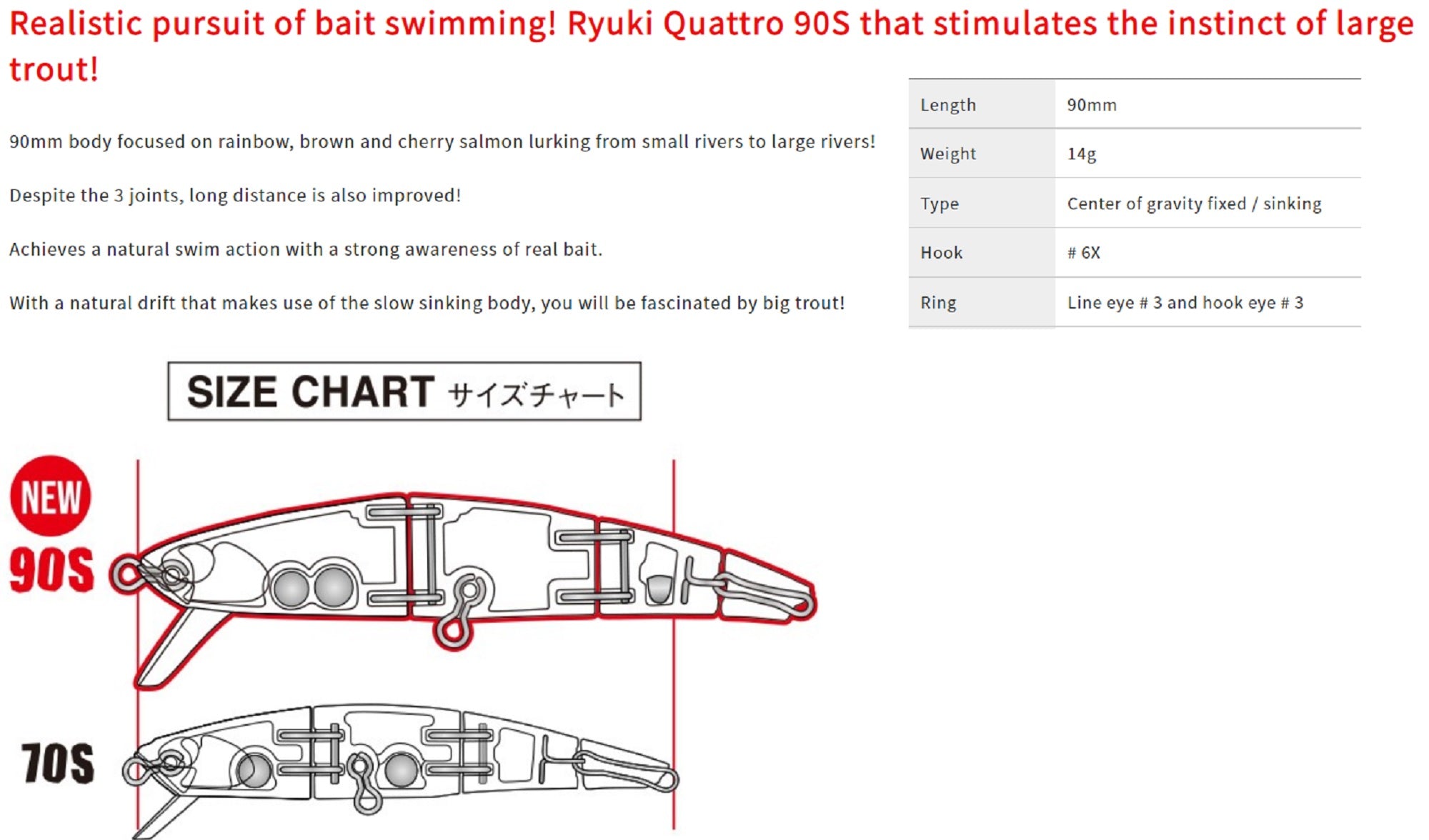 Duo Spearhead Ryuki 90S Quattro Sinking Lure CNA4010 (8132)