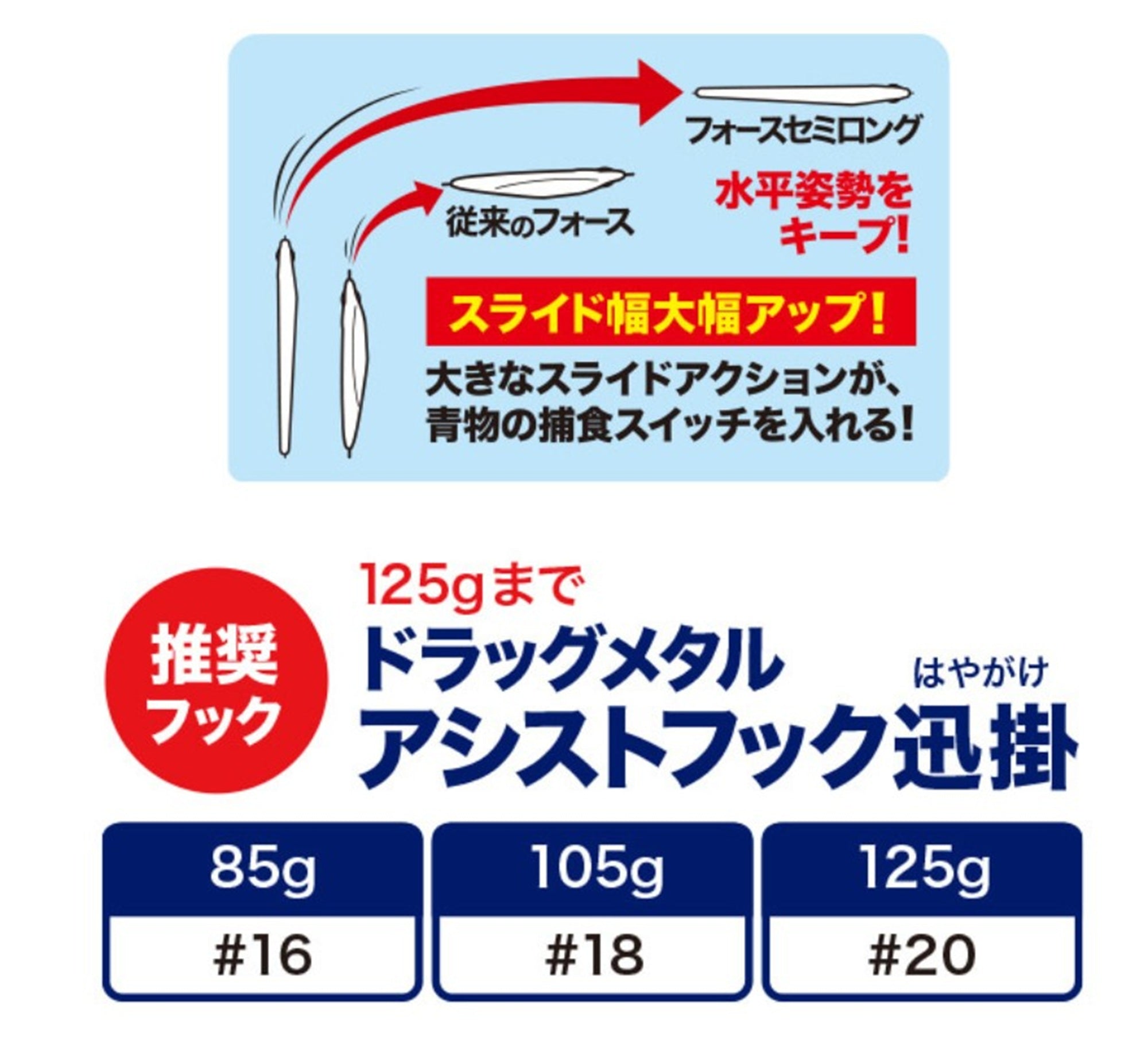 Duo Metal Jig Drag Metal Force Semi Long 105 grams PPA0600 (9849)