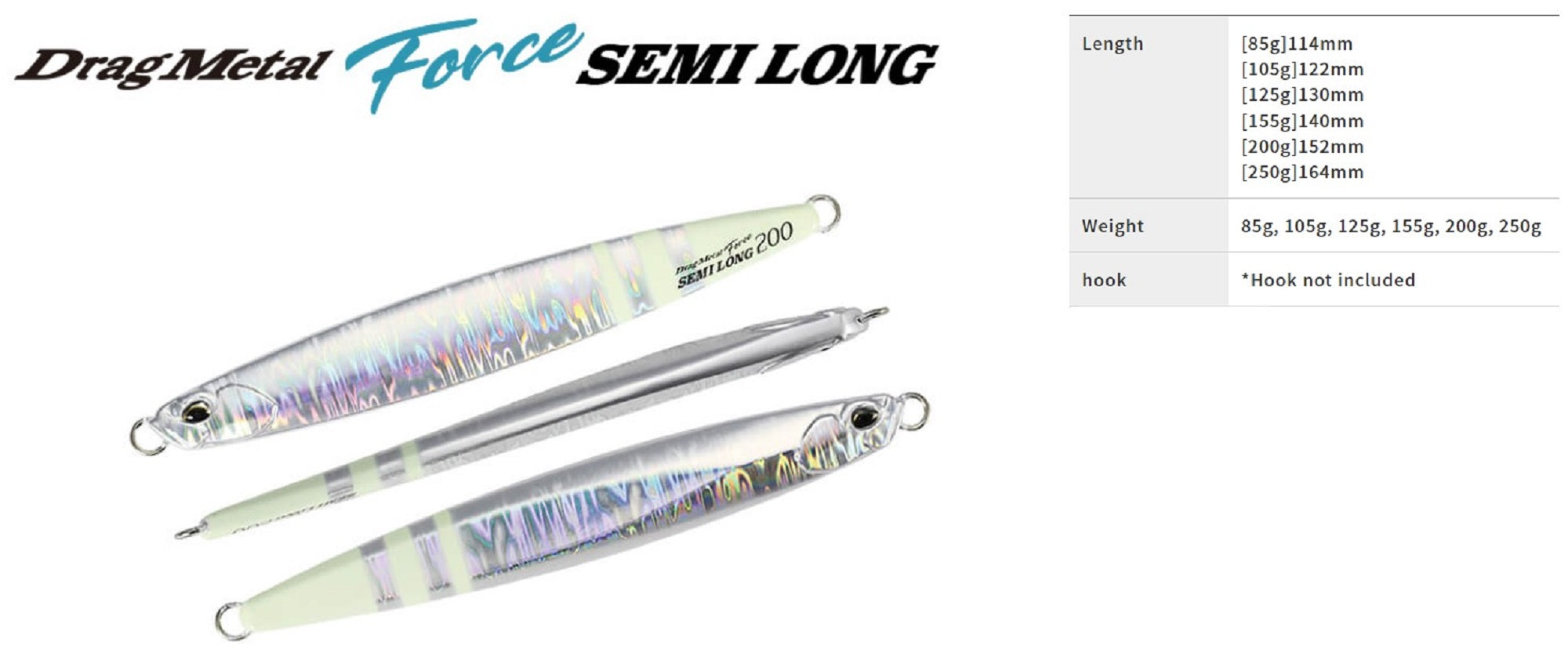 Duo Metal Jig Drag Metal Force Semi Long 200 grams PPA0600 (0050)