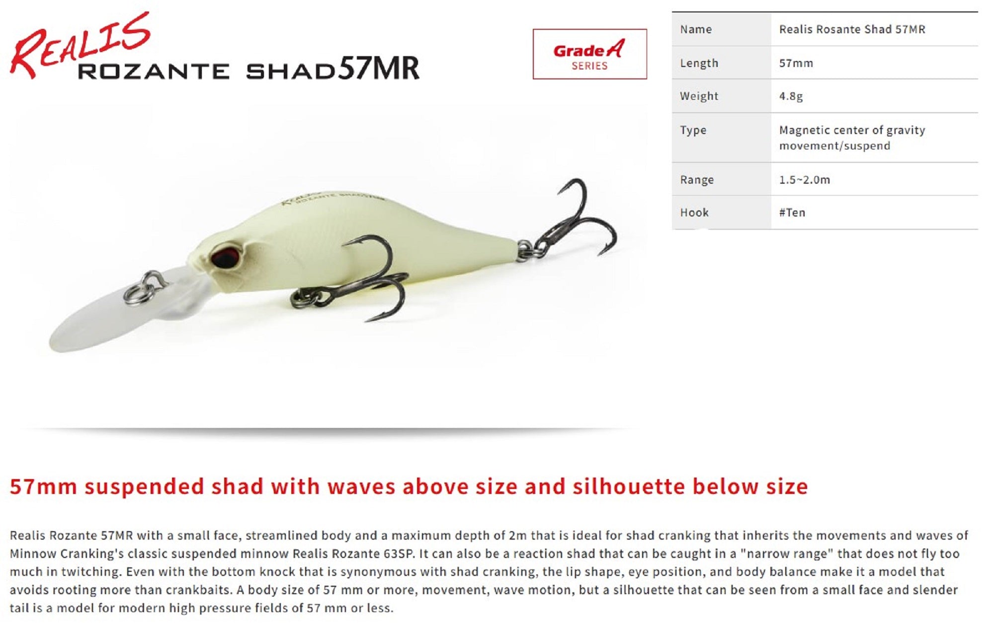 Duo Realis Rozante Shad 57 MR Suspend Lure CSA3378 (0210)