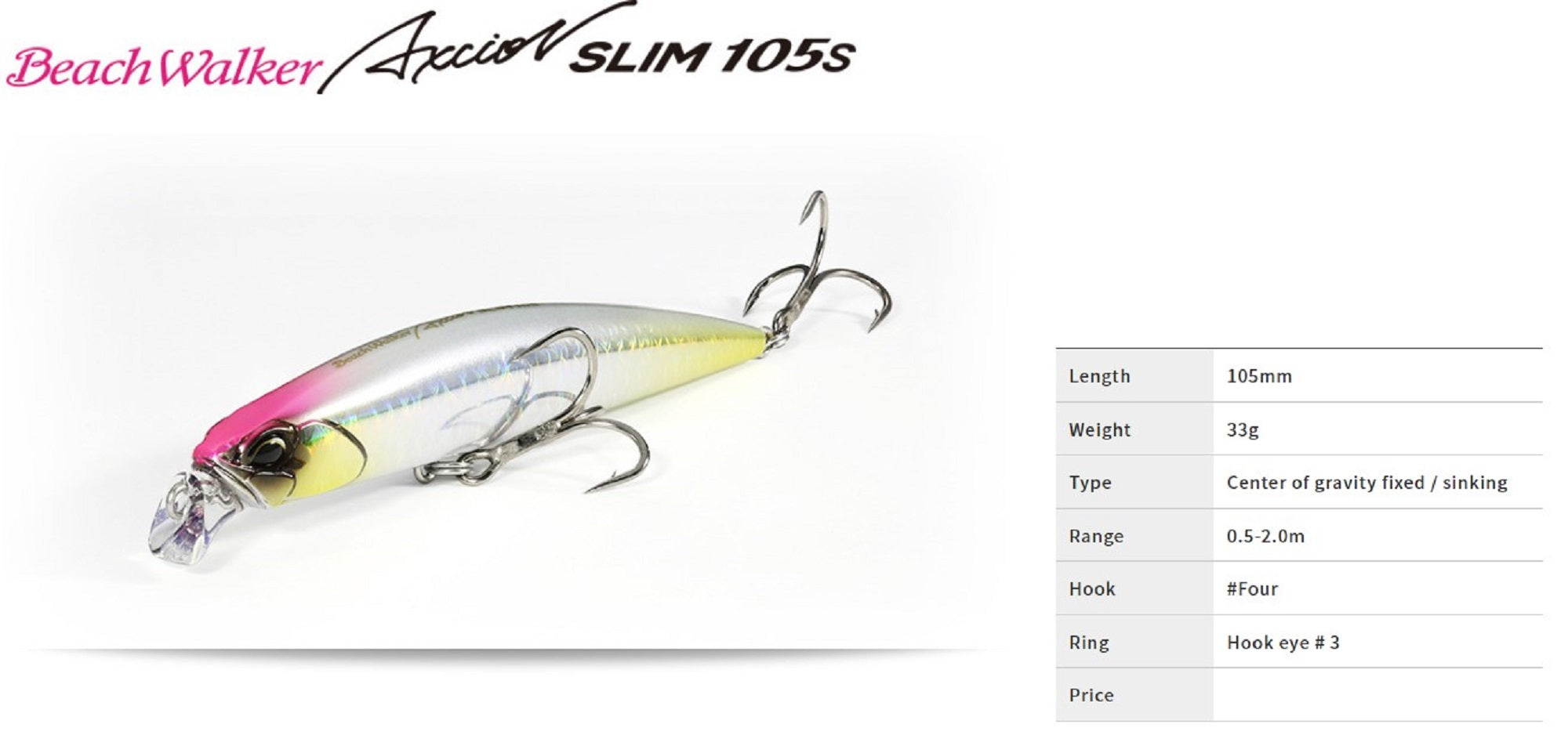Duo Beach Walker 105 Axcion Slim Sinking Lure CYA0582 (1668)