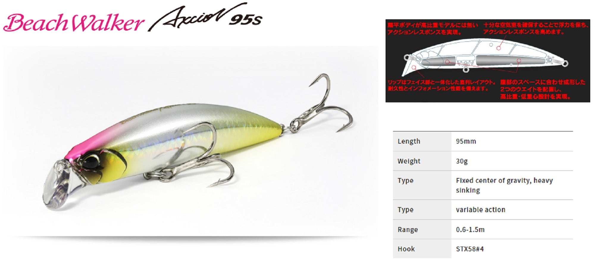 Duo Beach Walker 95S Axcion Sinking Lure CYA0592 (1712)