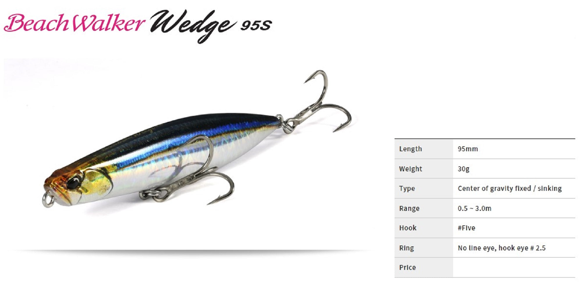 Duo Beach Walker Wedge 95 mm 30 grams Sinking Lure CYA0582 (1743)